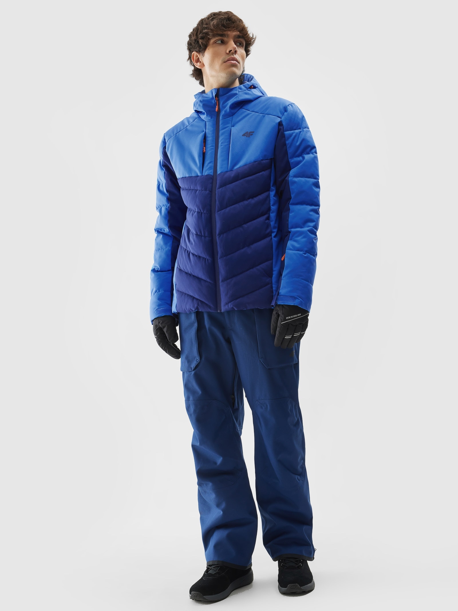 Pánská lyžařská péřová bunda se syntetickým peřím - modrý