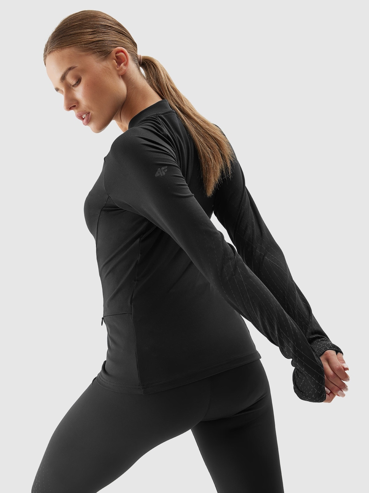 Tricou cu mânecă lungă de alergare cu uscare rapidă pentru femei