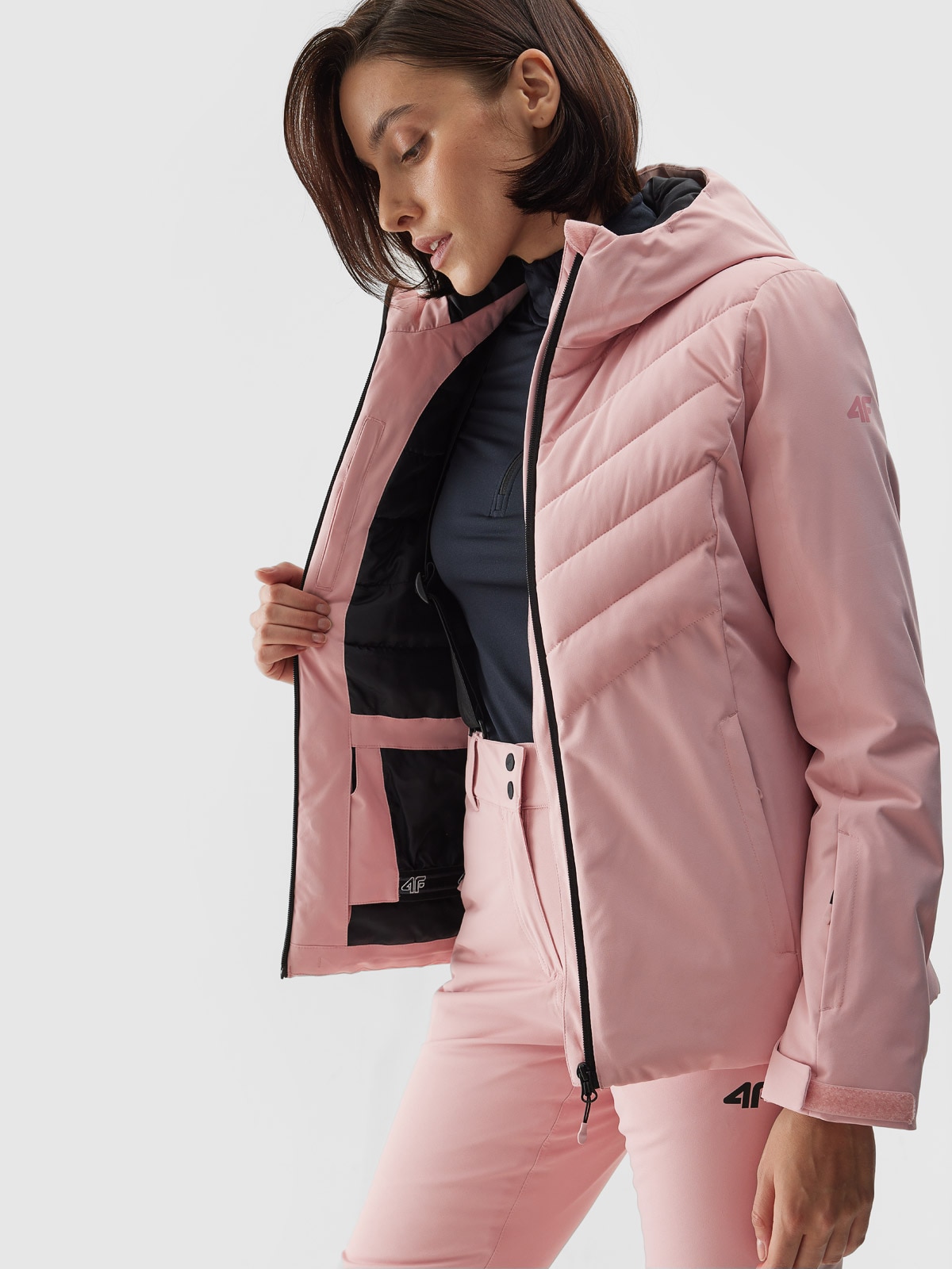 Dámská lyžařská bunda membrána 5000 - pudrově růžová