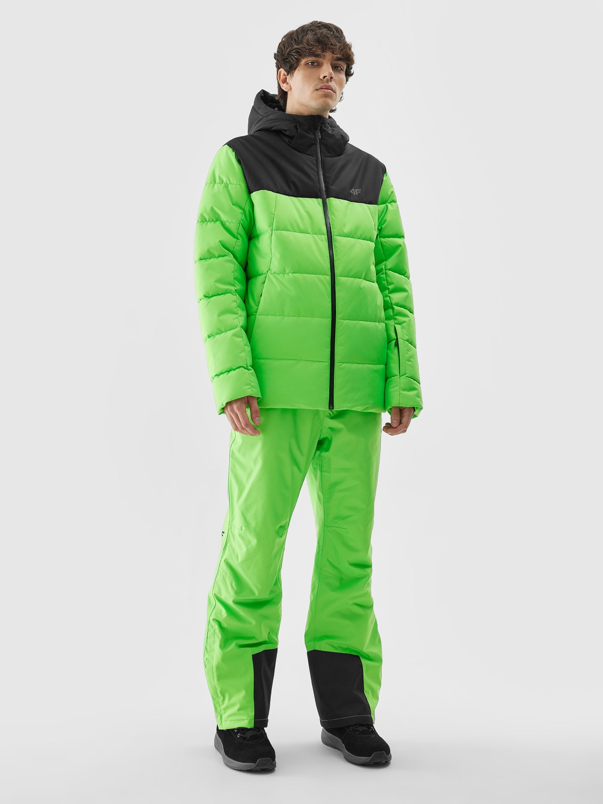 Pánská lyžařská péřová bunda se syntetickým peřím - zelená