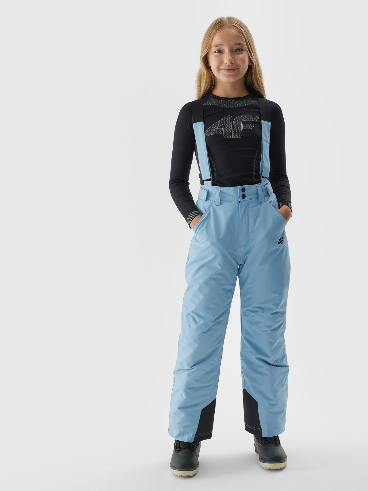 Dívčí lyžařské kalhoty se šlemi membrána 8000 - modré