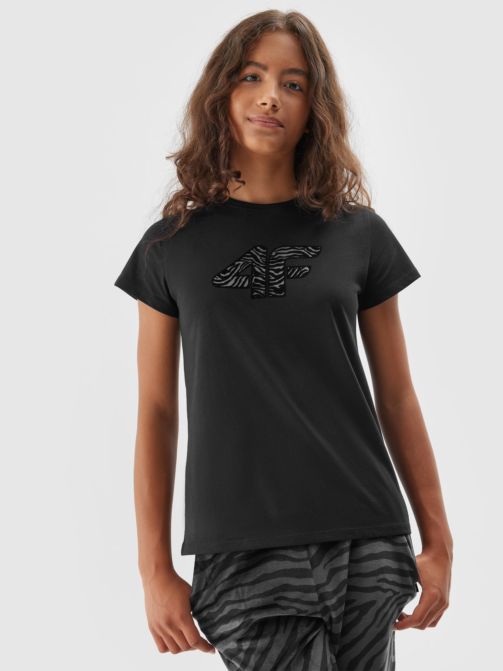Dívčí tričko s potiskem - černé
