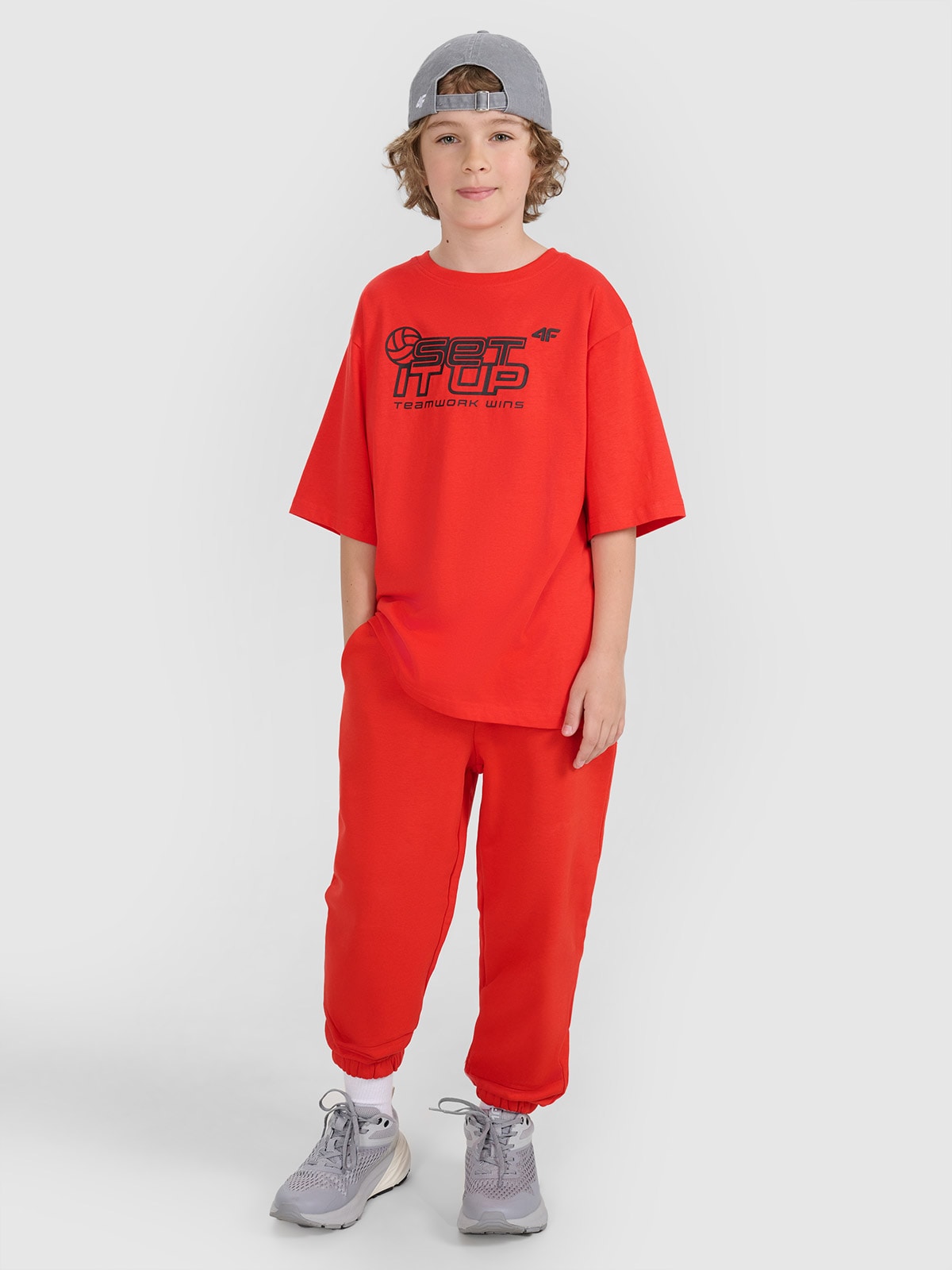 Pantaloni jogger de trening pentru băieți - portocalii