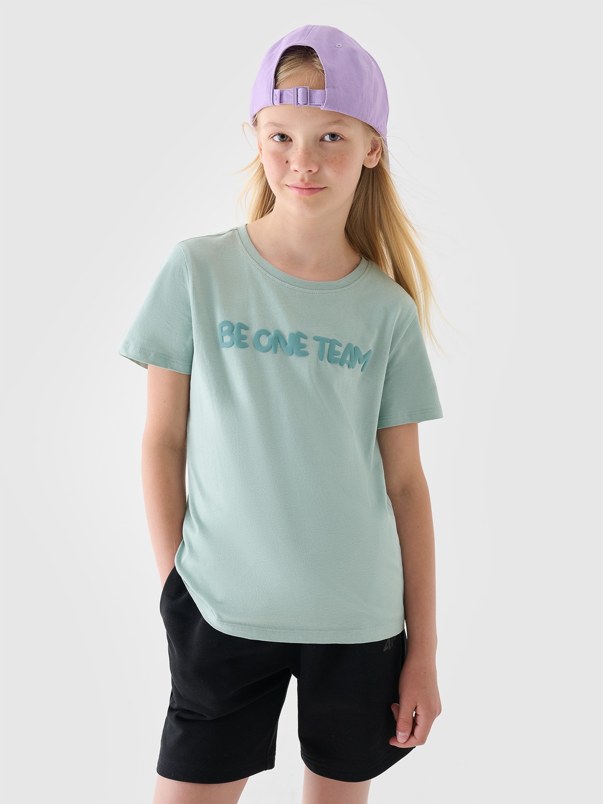 Dívčí tričko s potiskem - tyrkysově