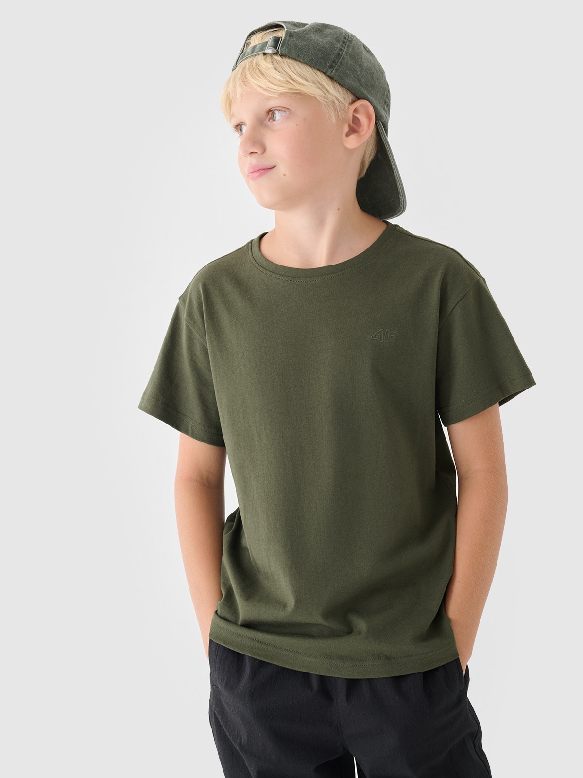Chlapecké hladké tričko - olivové/ khaki