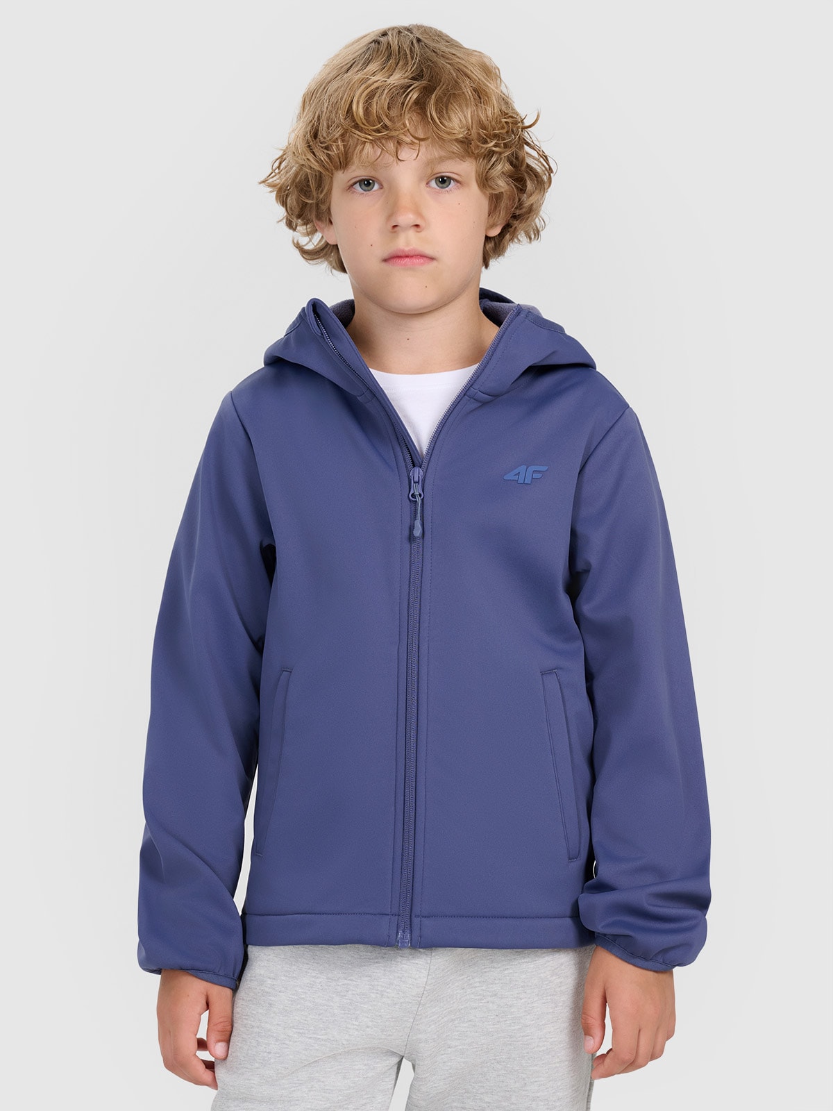 4F Geacă softshell anti-vânt membrană 5000 pentru băieți - bleumarin