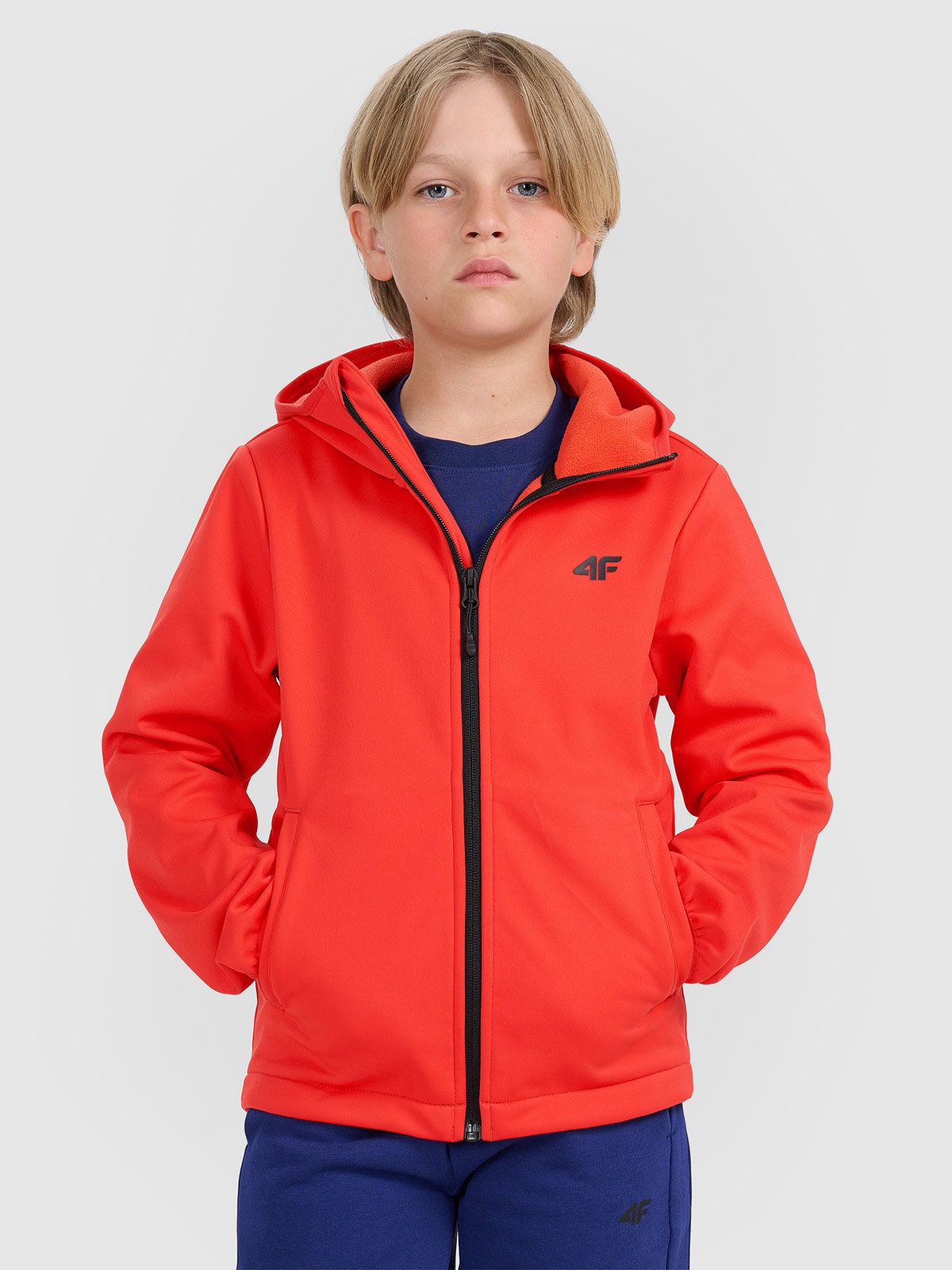 4F Geacă softshell anti-vânt membrană 5000 pentru băieți - roșie