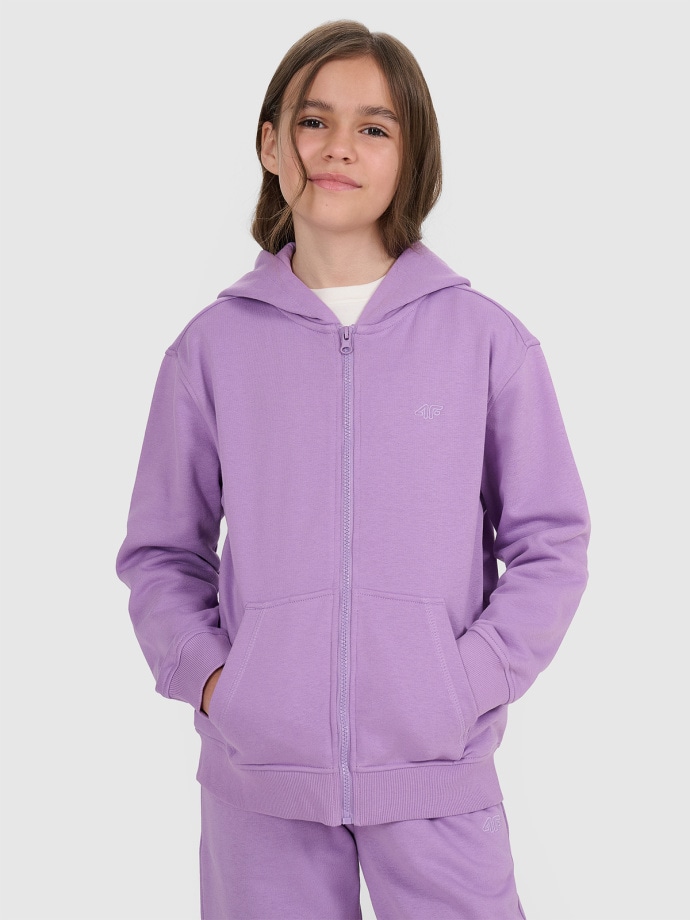 Hooded Sweatshirt Lilac Zip Up Hoodie Womens Girls' Zip-up