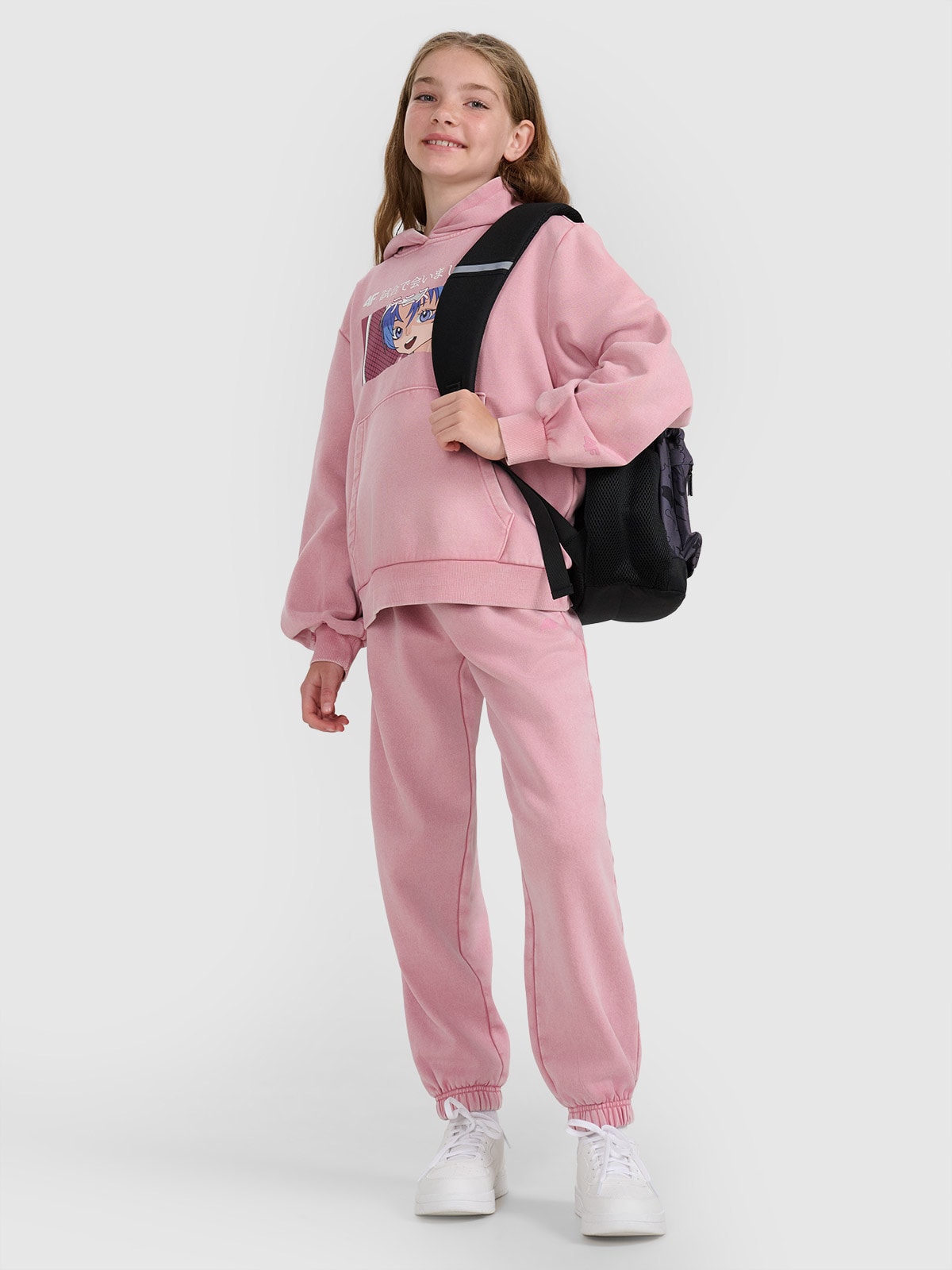 4F Pantaloni jogger de trening pentru fete - roz