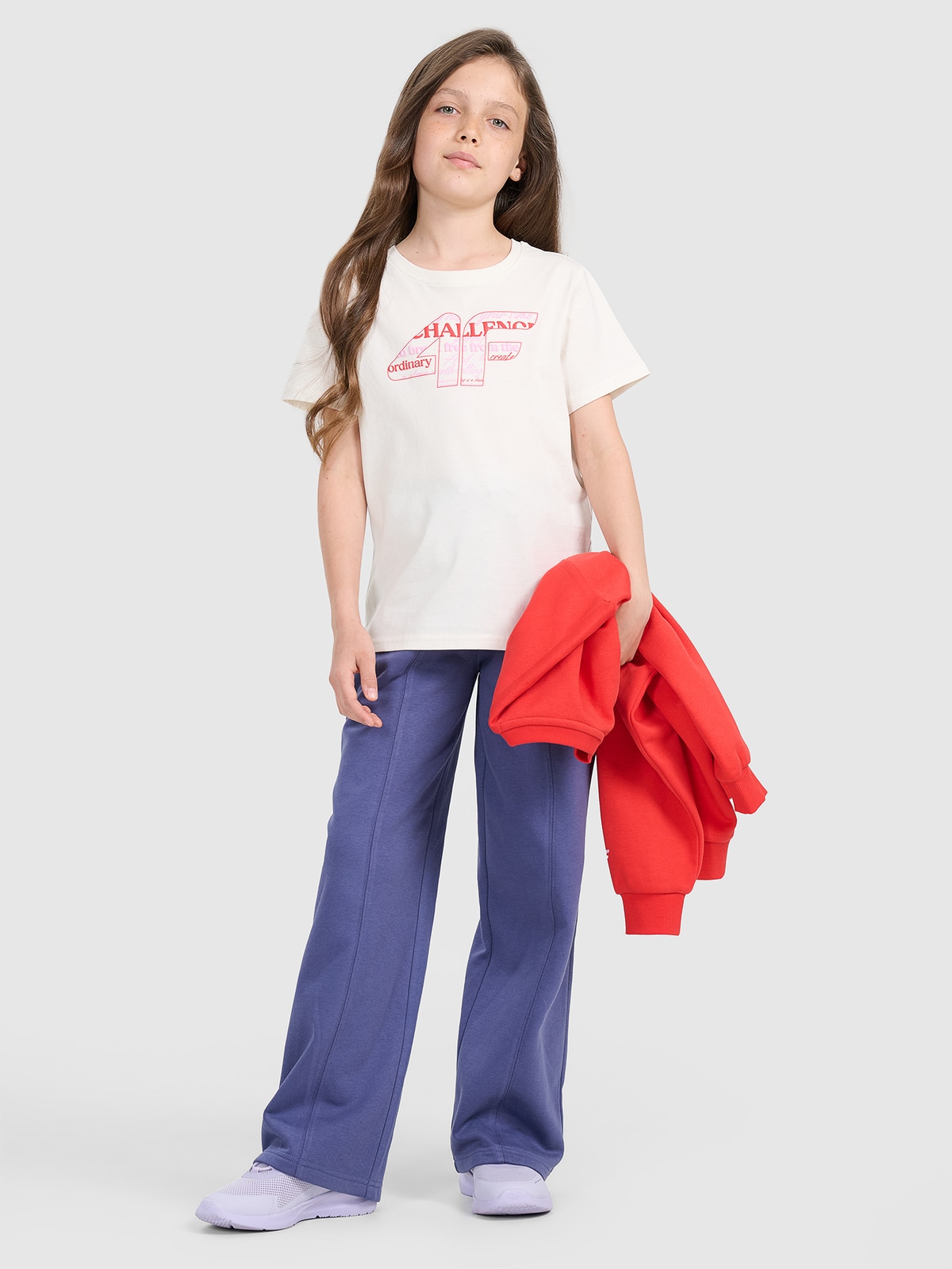 4F Pantaloni de trening cu craci largi pentru fete - bleumarin