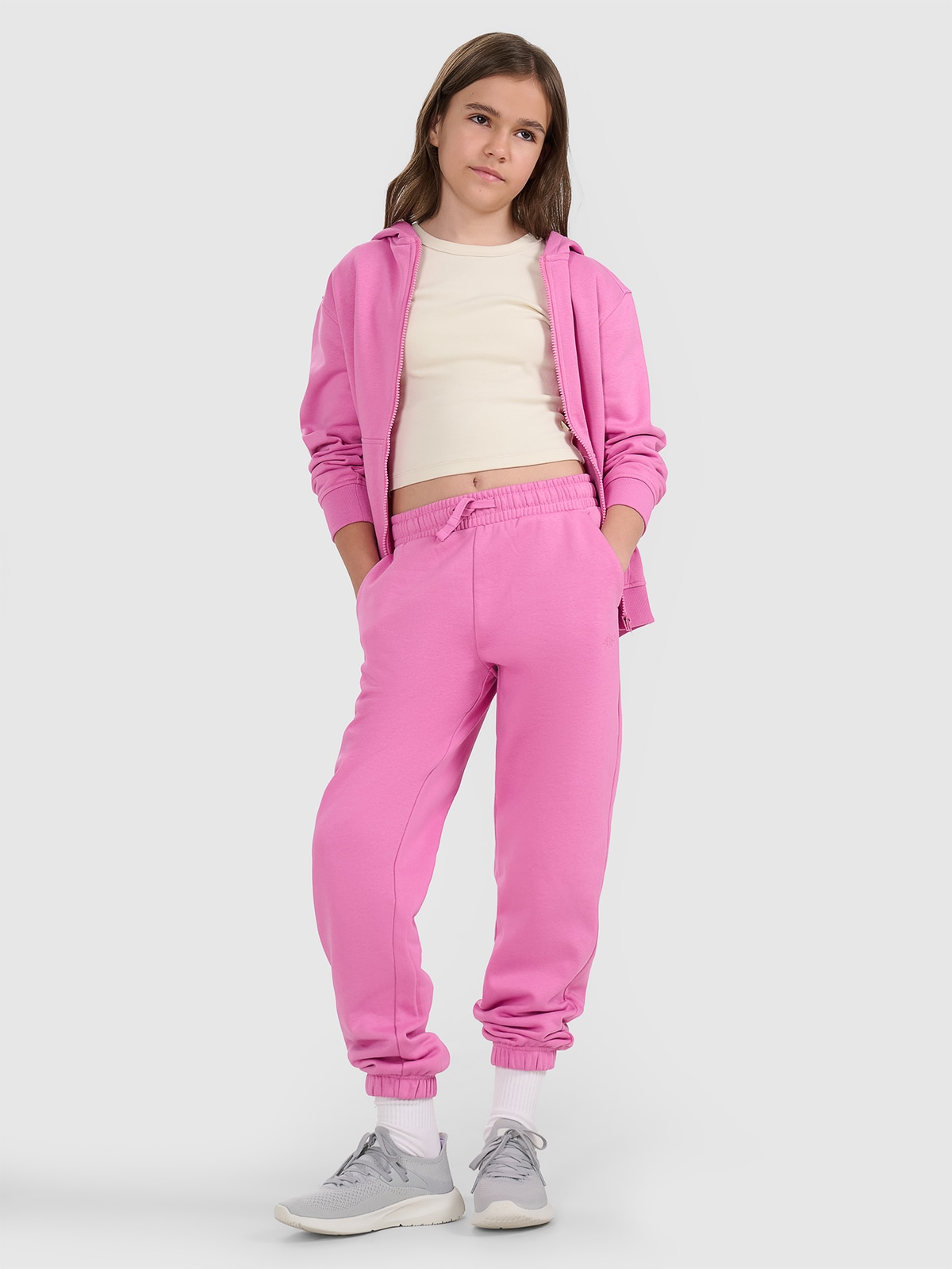 Pantaloni jogger de trening pentru fete - roz