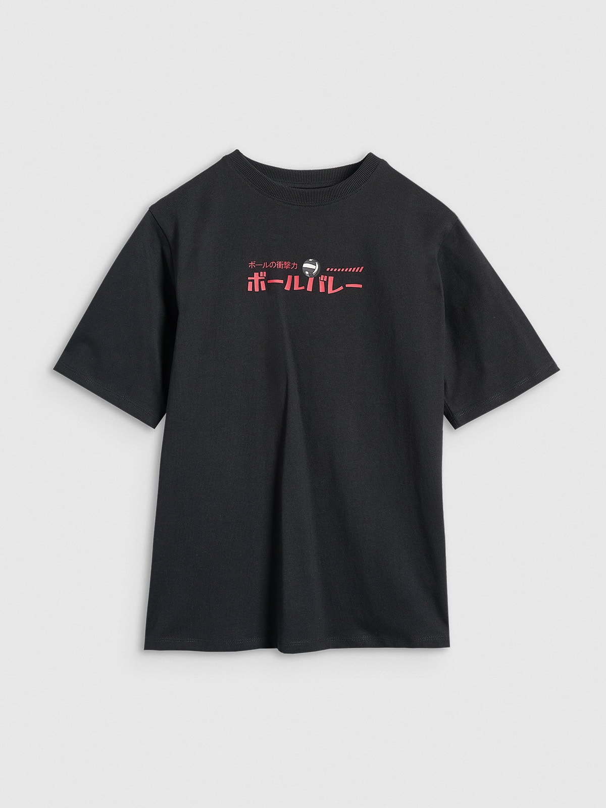 4F Tricou oversize cu imprimeu pentru băieți - negru