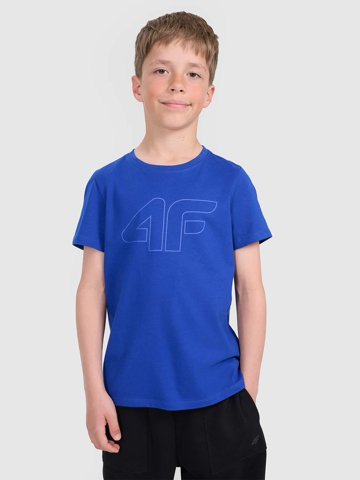 4F Tricou regular cu imprimeu pentru băieți - albastru
