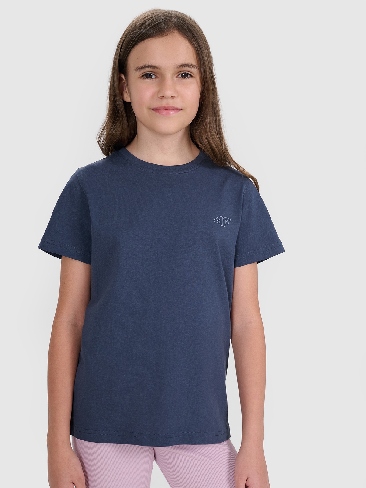 4F T-shirt regular gładki (2-pack) dziecięcy - multikolor 134/140 (8-10