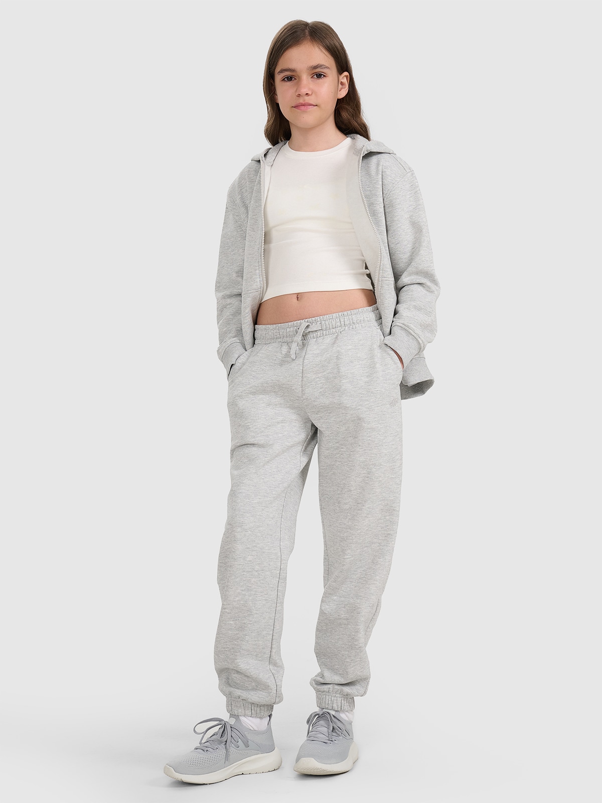 Pantaloni jogger de trening pentru fete - gri
