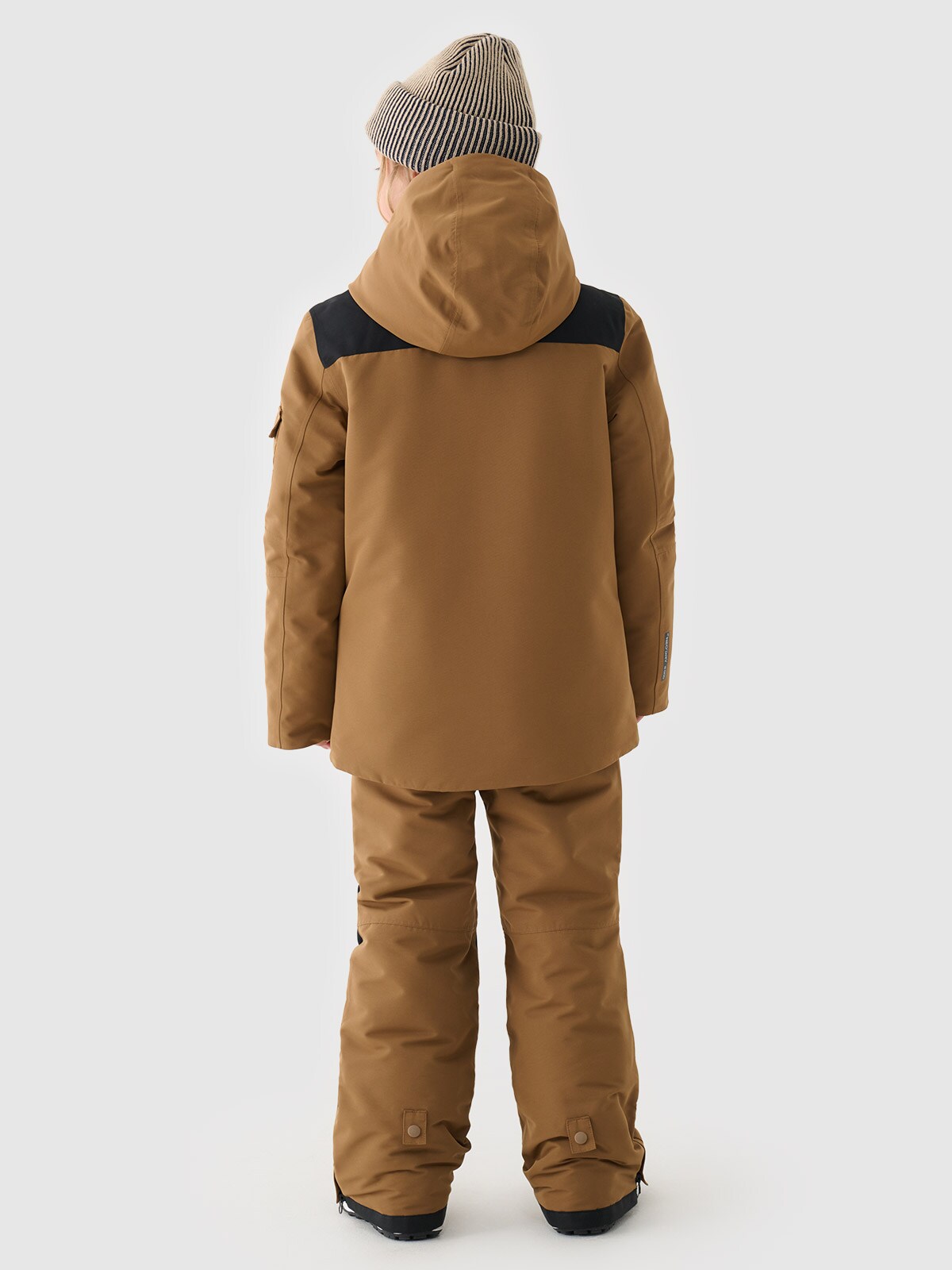 Boys' 10000 membrane snowboard pants - brown | 4F