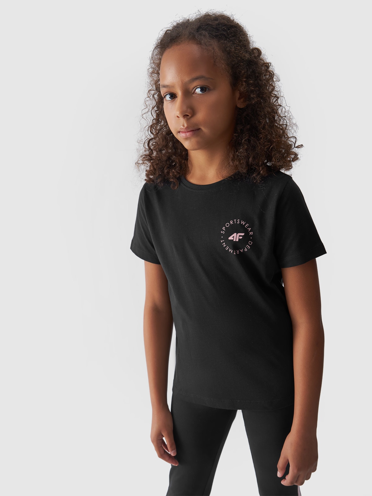 Tricou unicolor pentru fete - negru