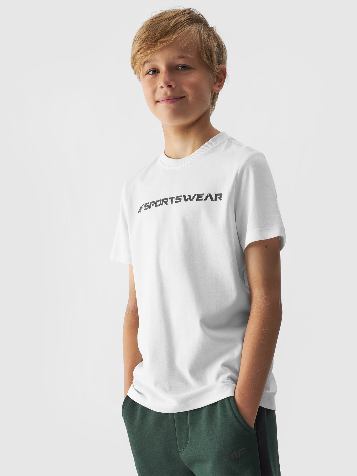 Chlapecké tričko regular s potiskem - bílé