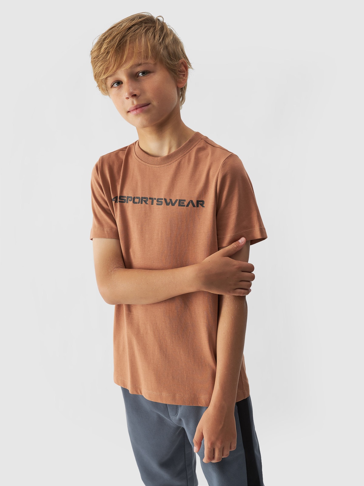 Chlapecké tričko regular s potiskem - korálové
