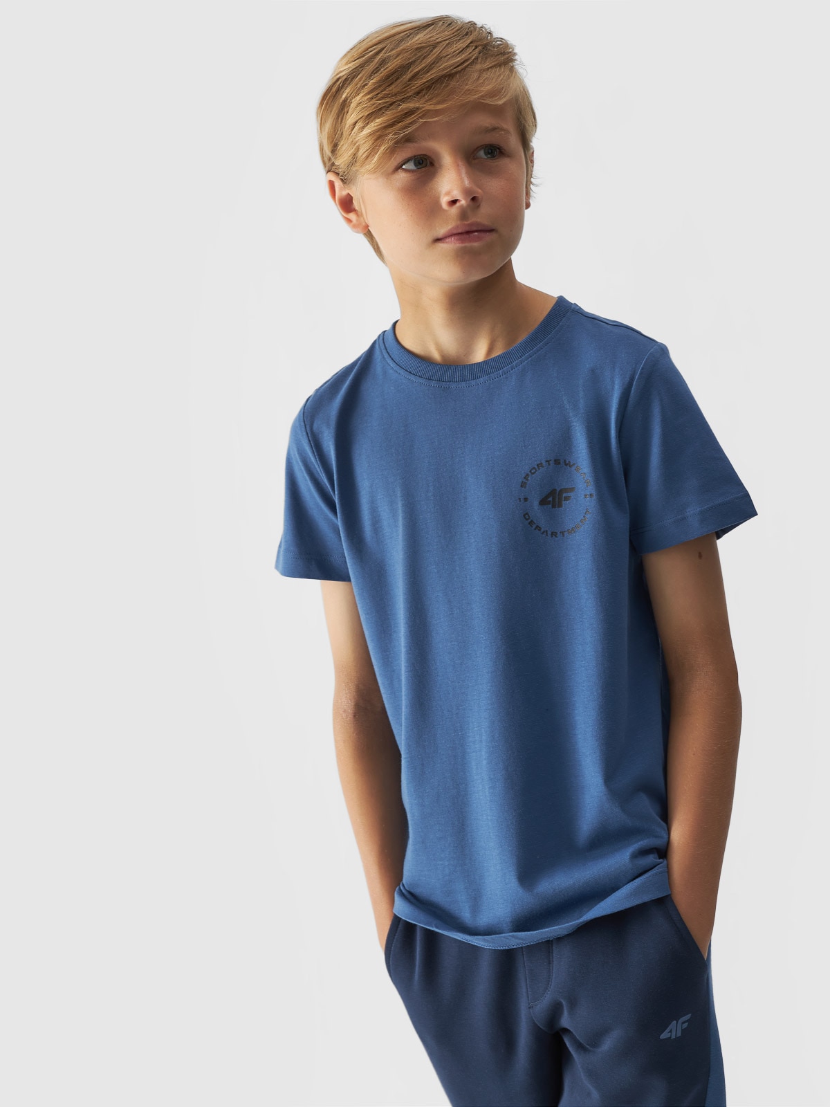 Chlapecké hladké tričko regular - tmavě modré
