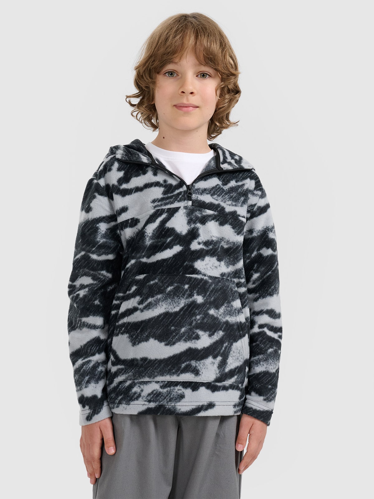 4F Polar regular cu glugă pentru băieți - multicolor