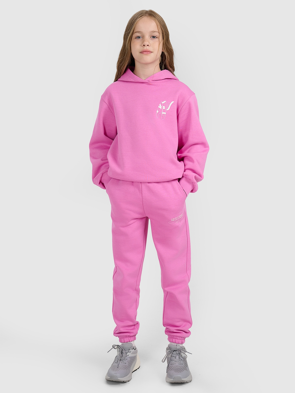 4F Pantaloni jogger de trening pentru fete - roz