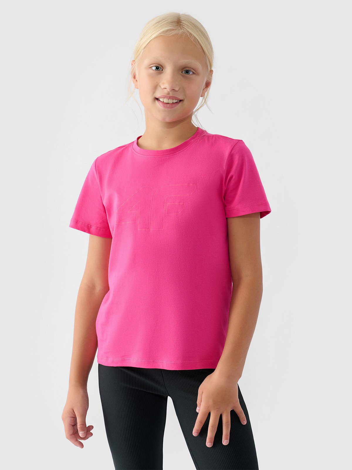 Tricou cu imprimeu pentru fete - fucsia