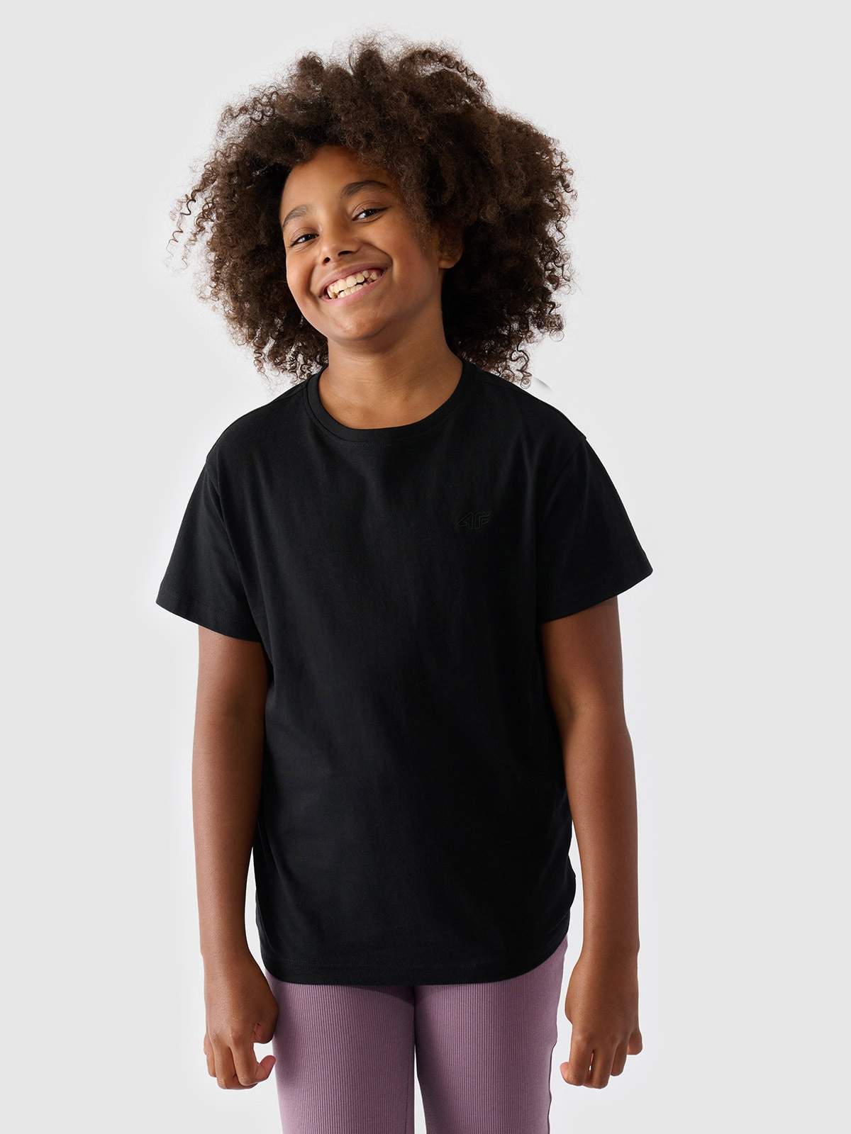 Tricou unicolor pentru fete - negru