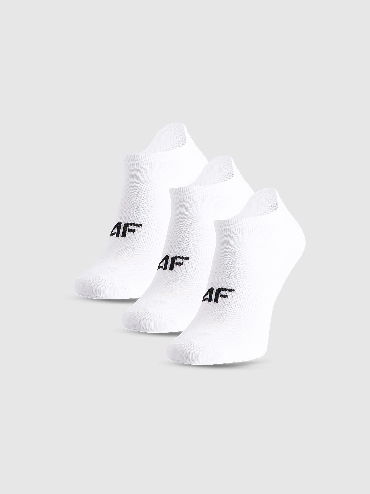 4F Șosete de sport până la gleznă (3-pack) pentru fete - albe