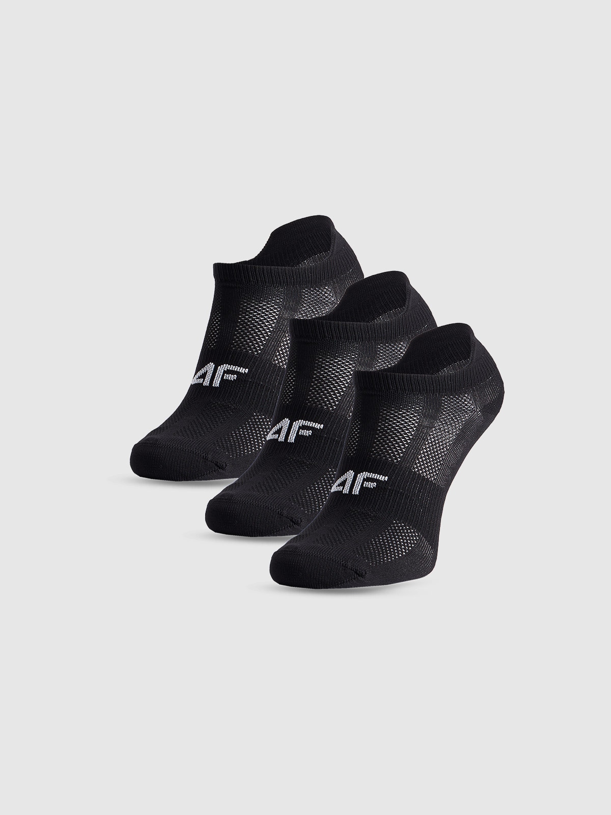 4F Șosete de sport până la gleznă (3-pack) pentru băieți - negre