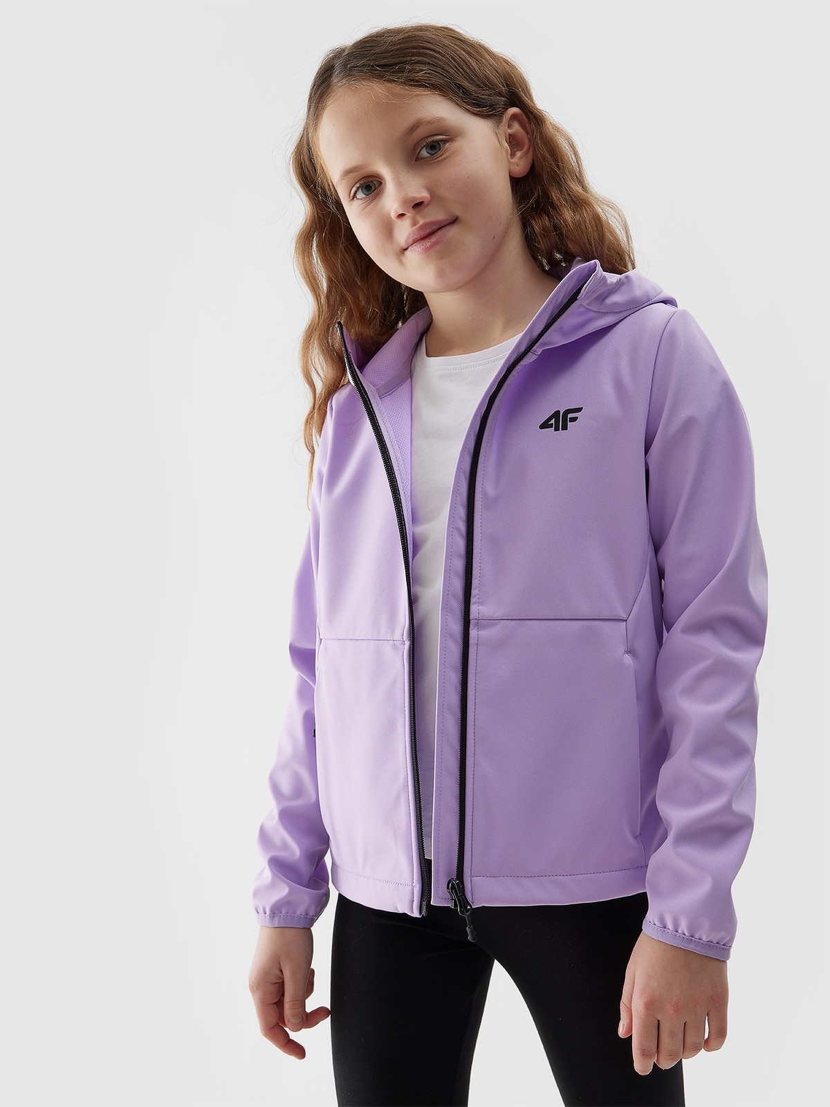 Dívčí softshellová větruodolná bunda membrána 5000 - fialová