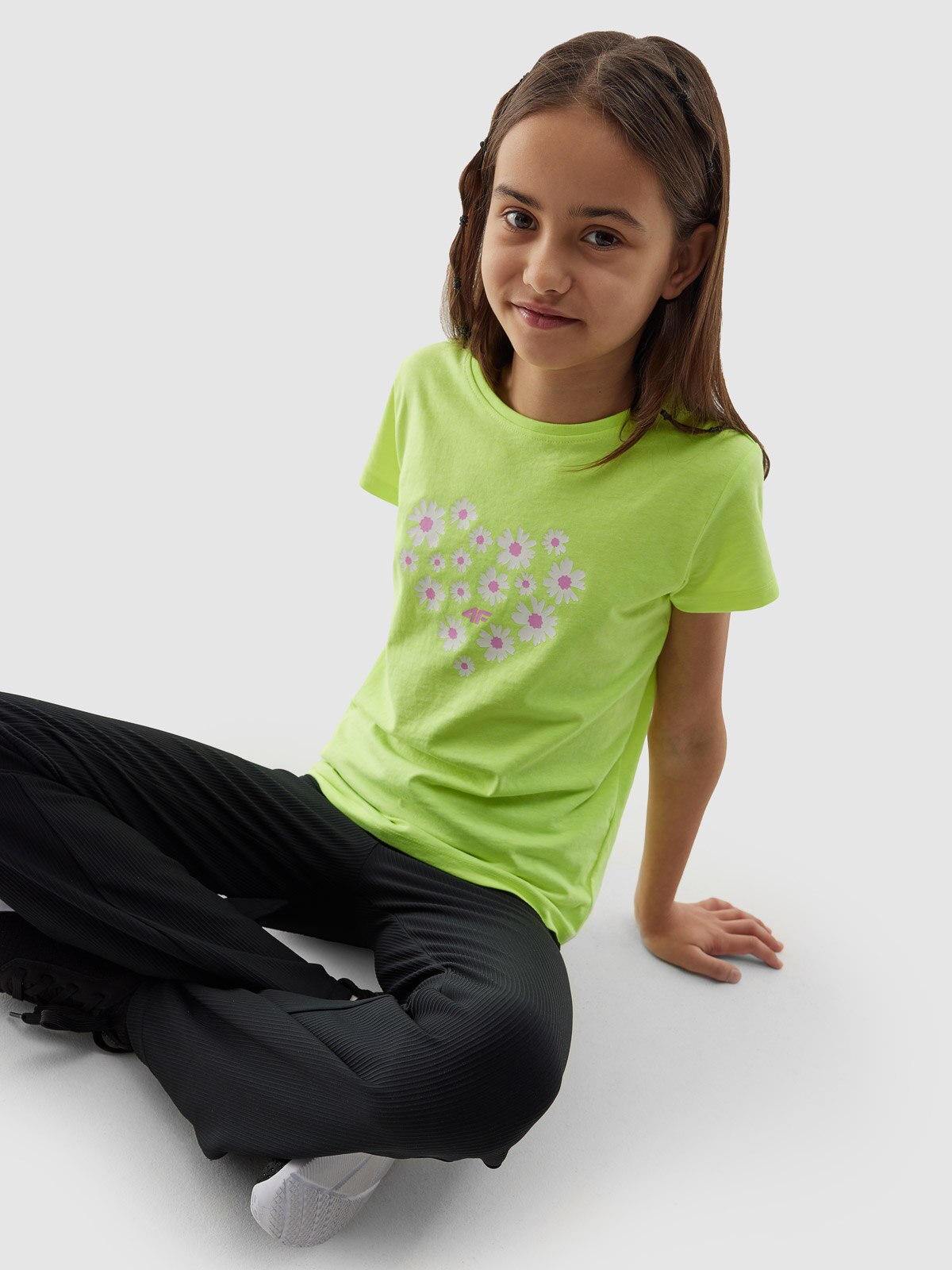 Tricou din bumbac organic pentru fete - galben