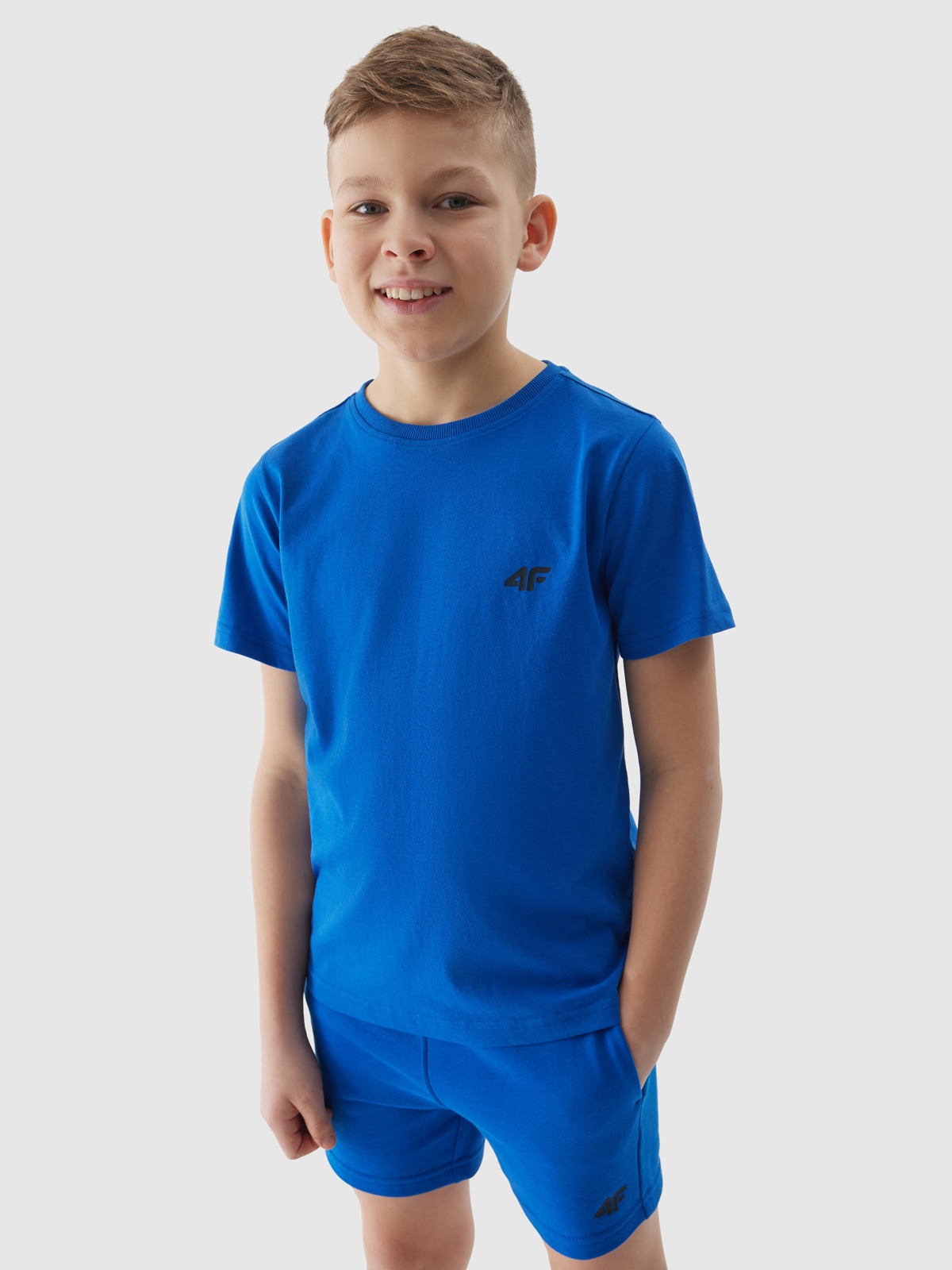 Tricou unicolor pentru băieți - cobalt