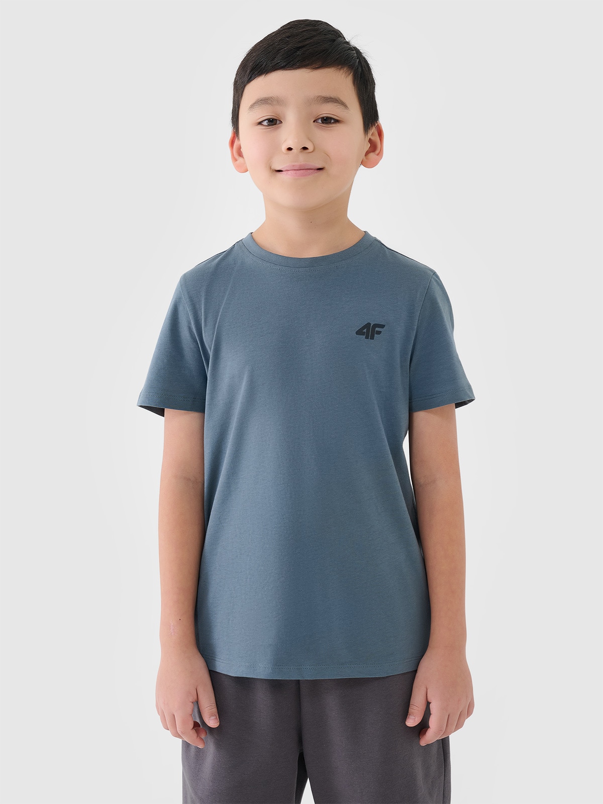 Tricou regular unicolor pentru băieți - turcoaz