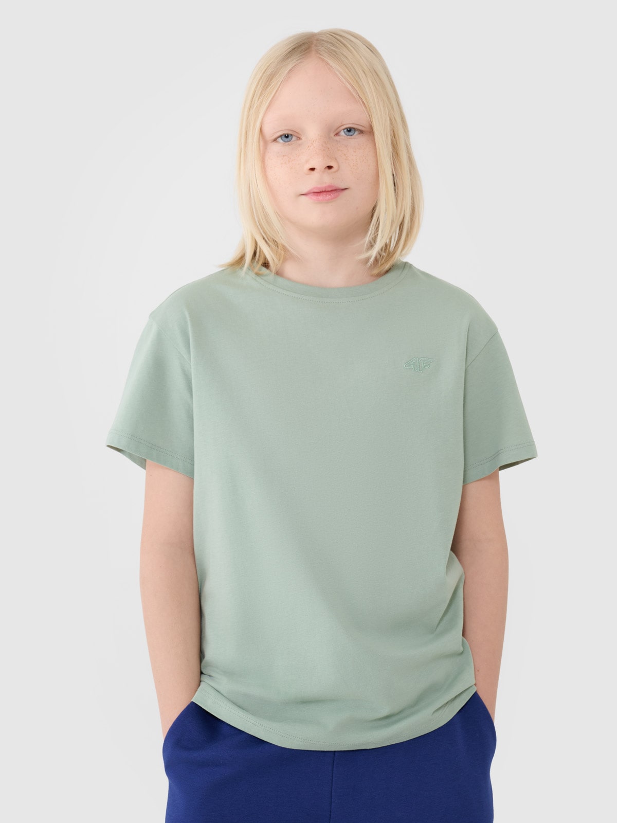 Tricou oversize unicolor pentru băieți - verde