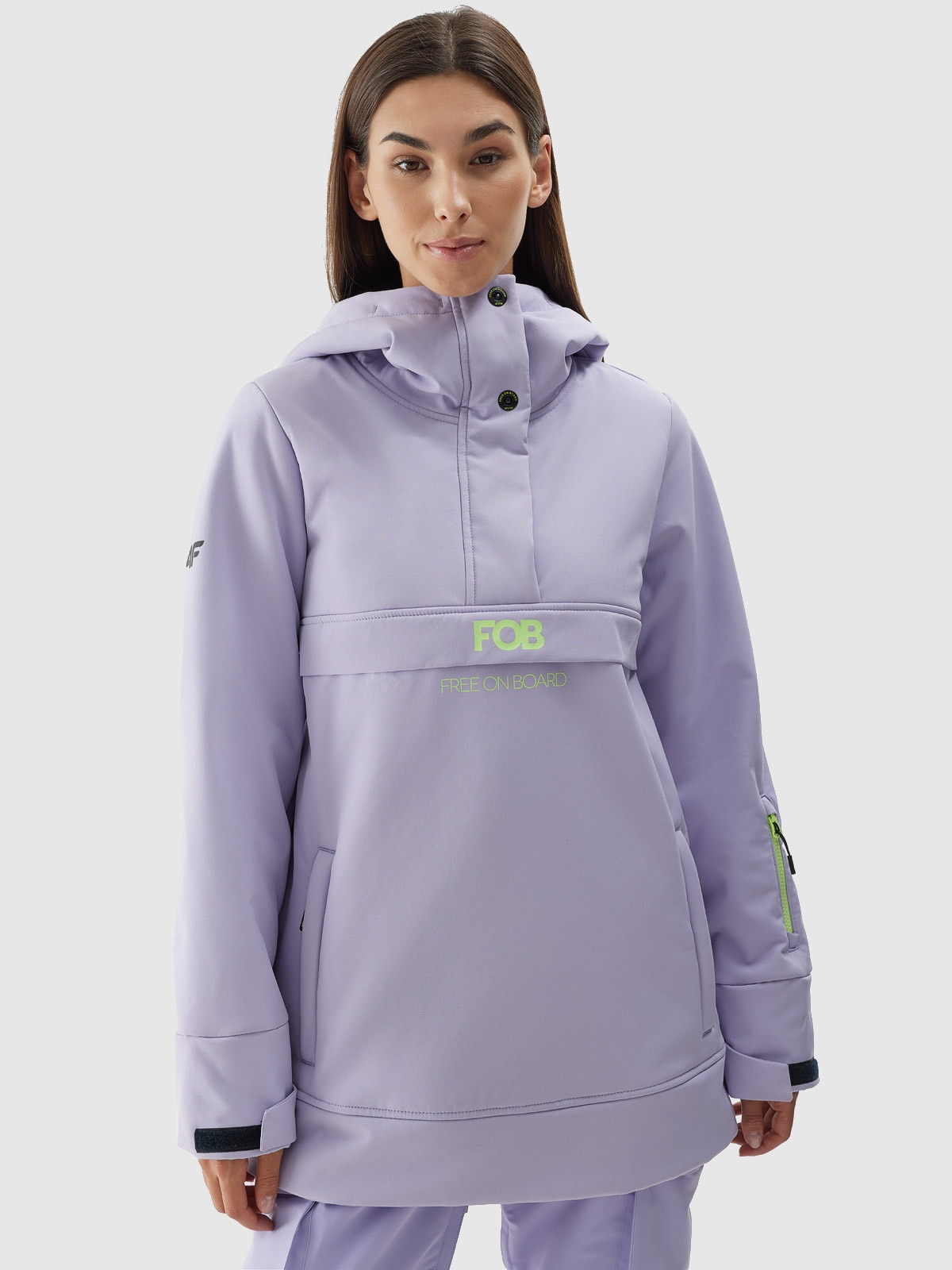 Dámska snowboardová softshellová bunda s membránou 5000 - fialová