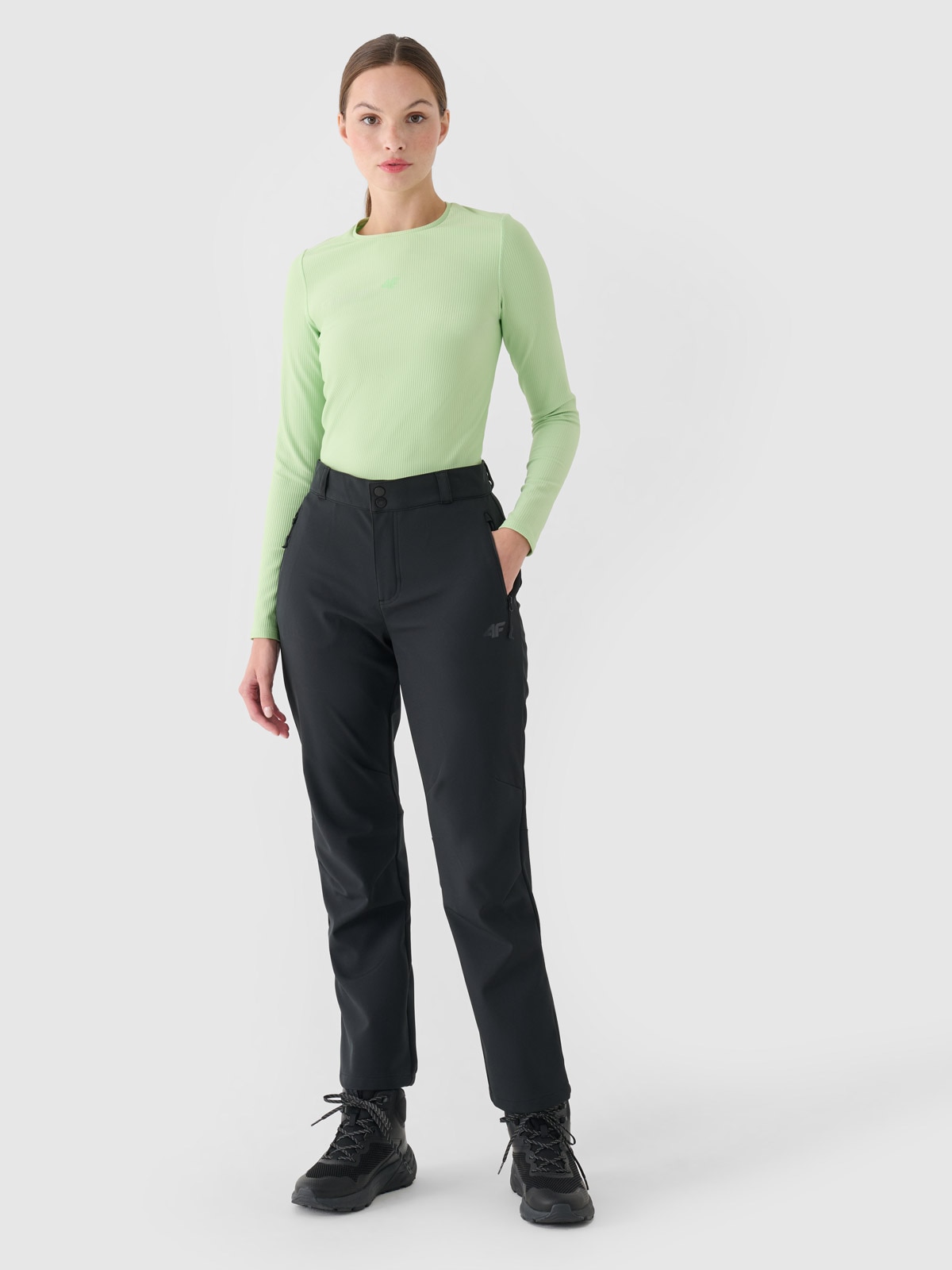 Pantaloni softshell membrană 5000 pentru femei - negri