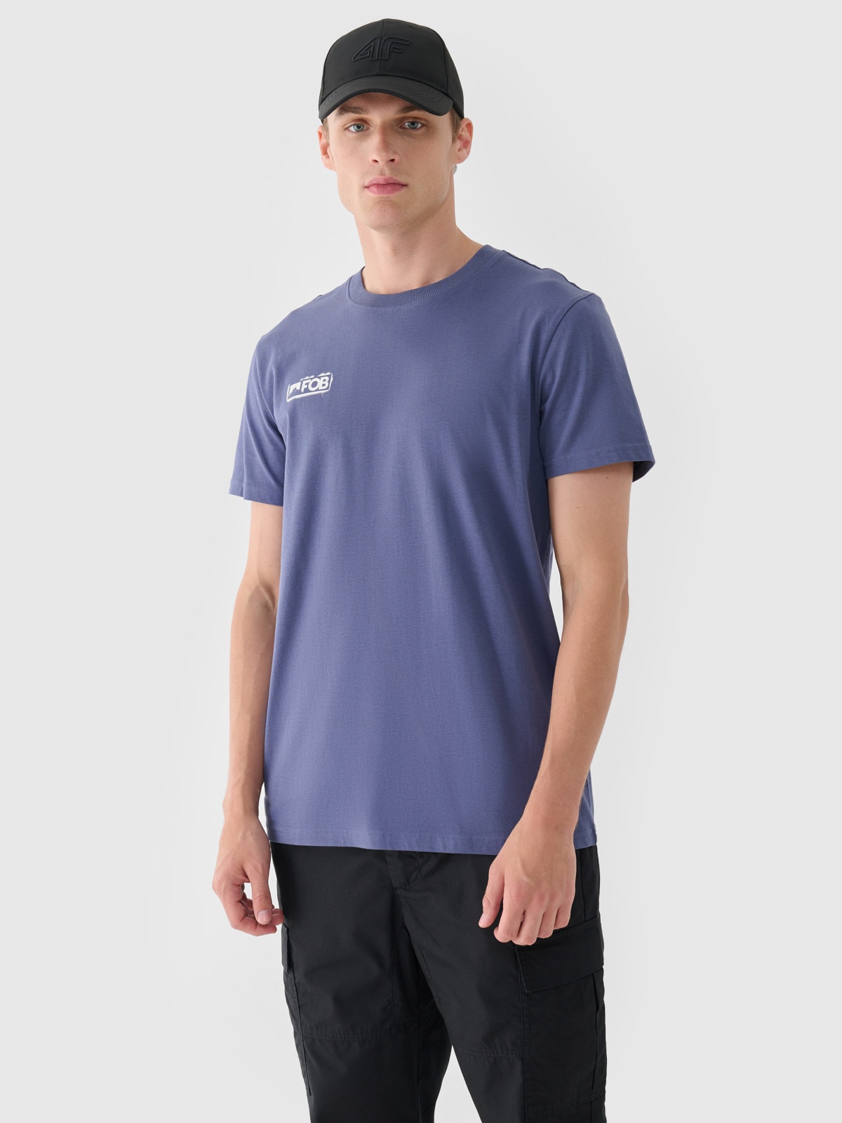 Tricou regular unicolor pentru bărbați - bleumarin