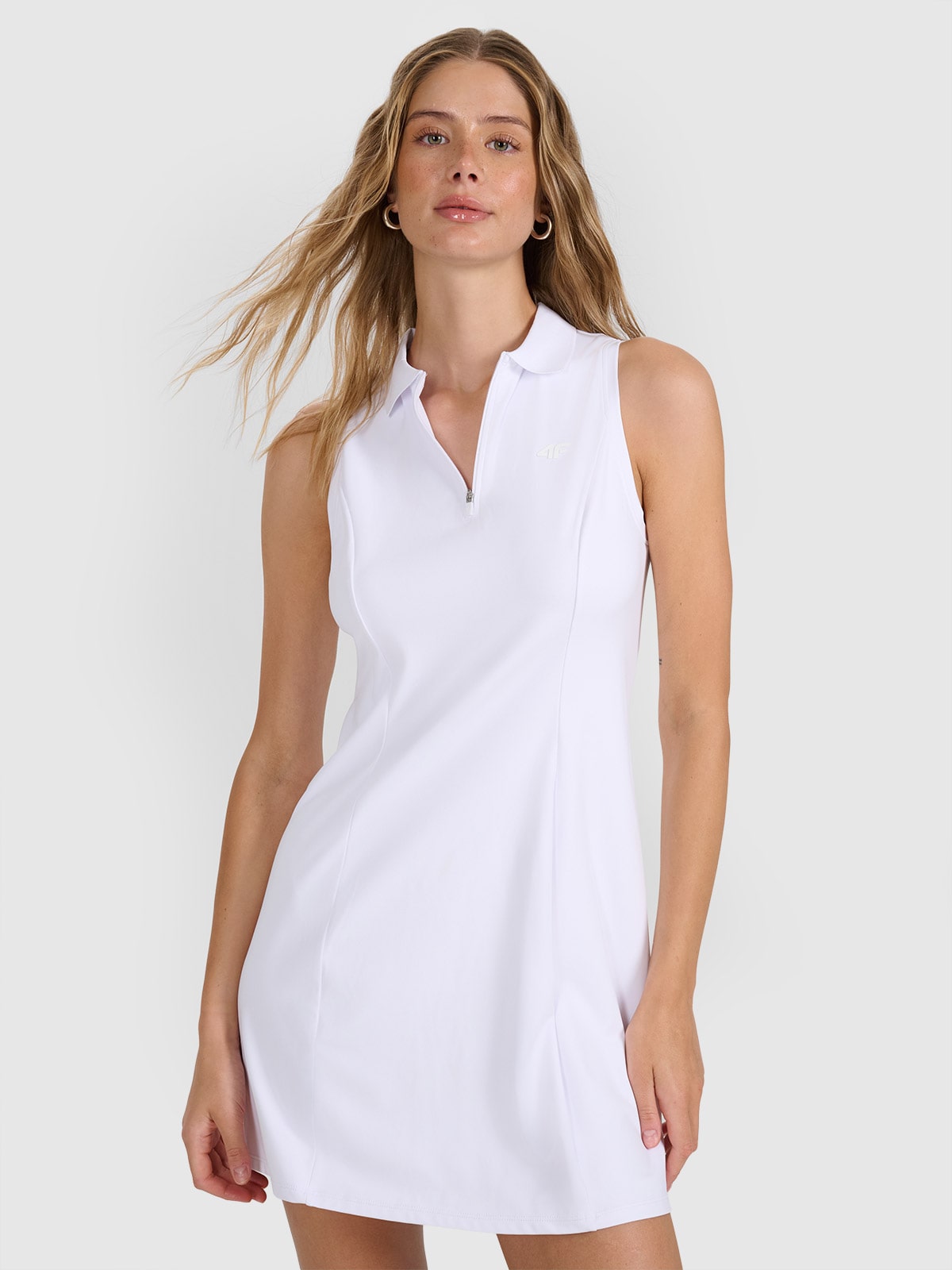 4F Rochie mini pentru femei - albă