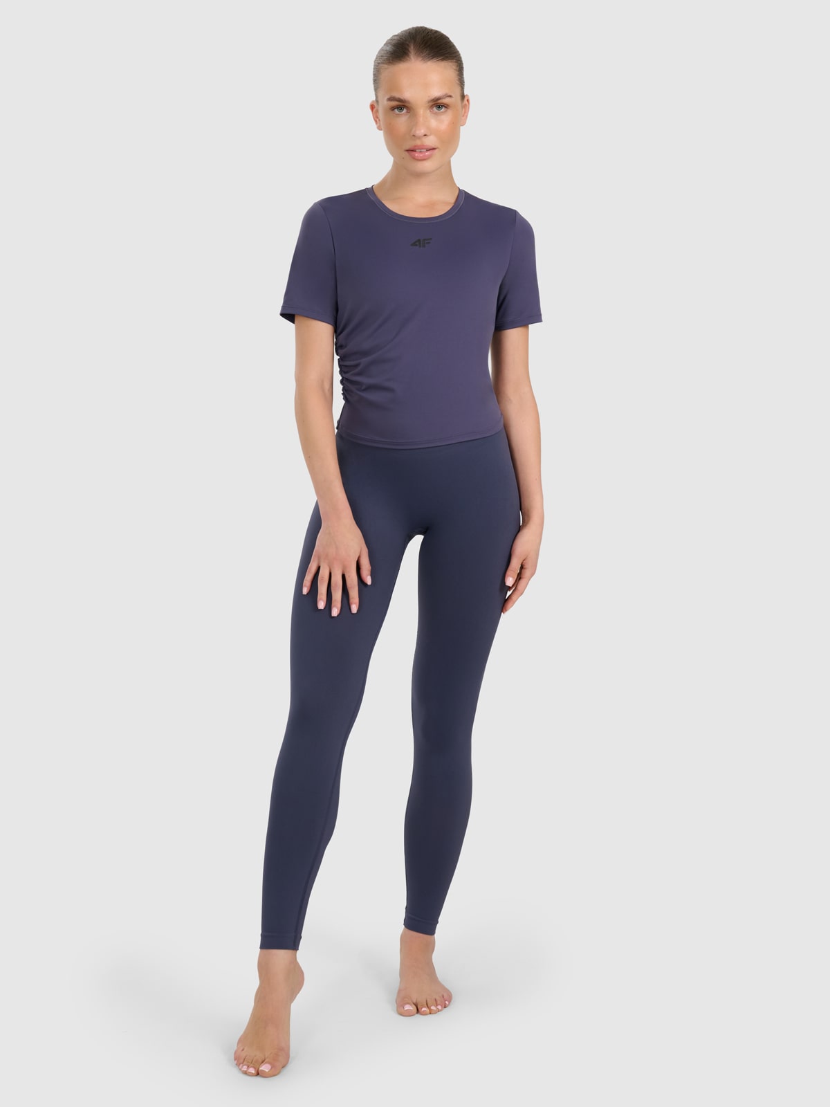 4F Legginsy do jogi i pilatesu bezszwowe damskie - granatowe