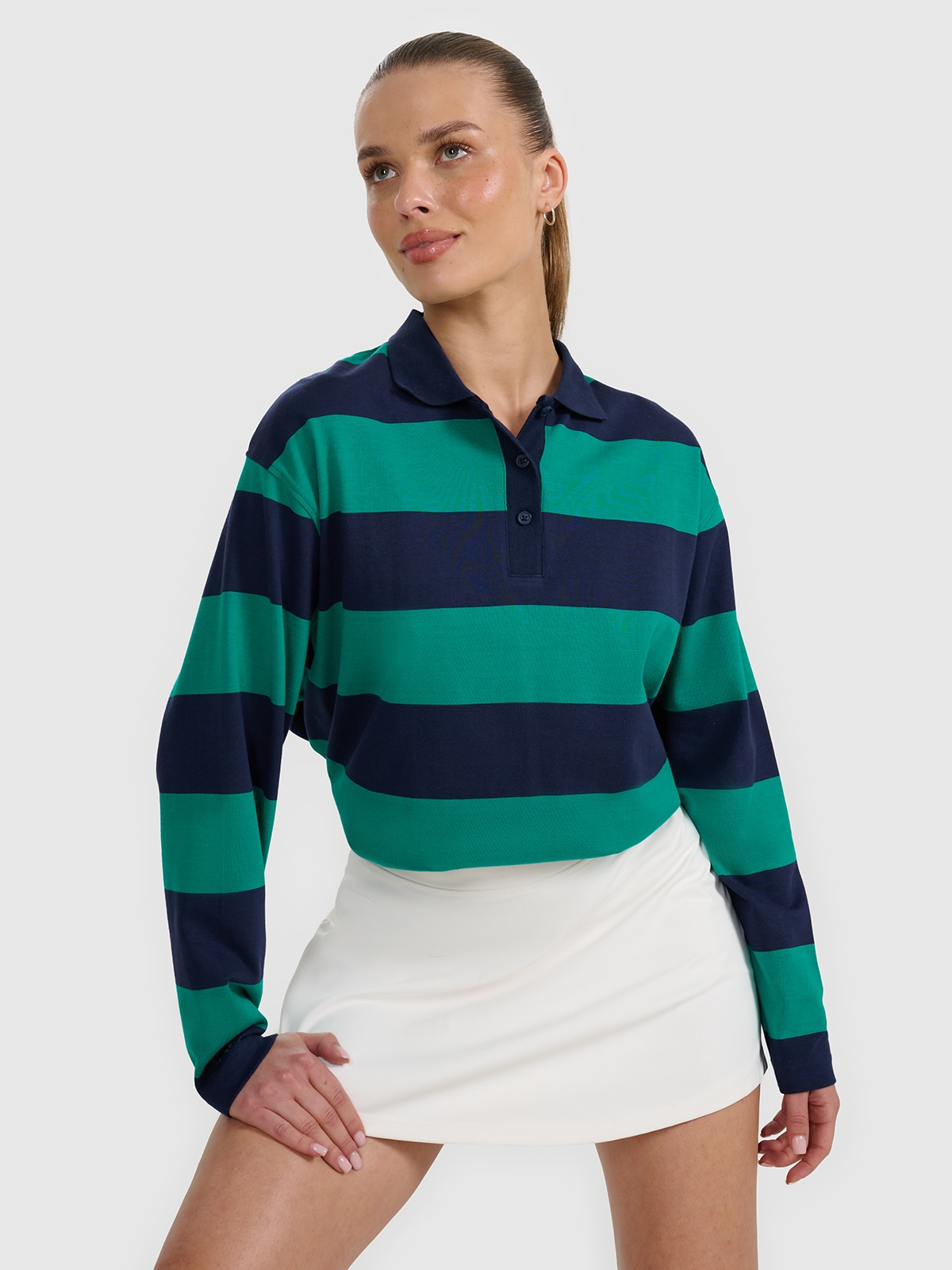 4F Tricou oversize cu mânecă lungă pentru femei - verde