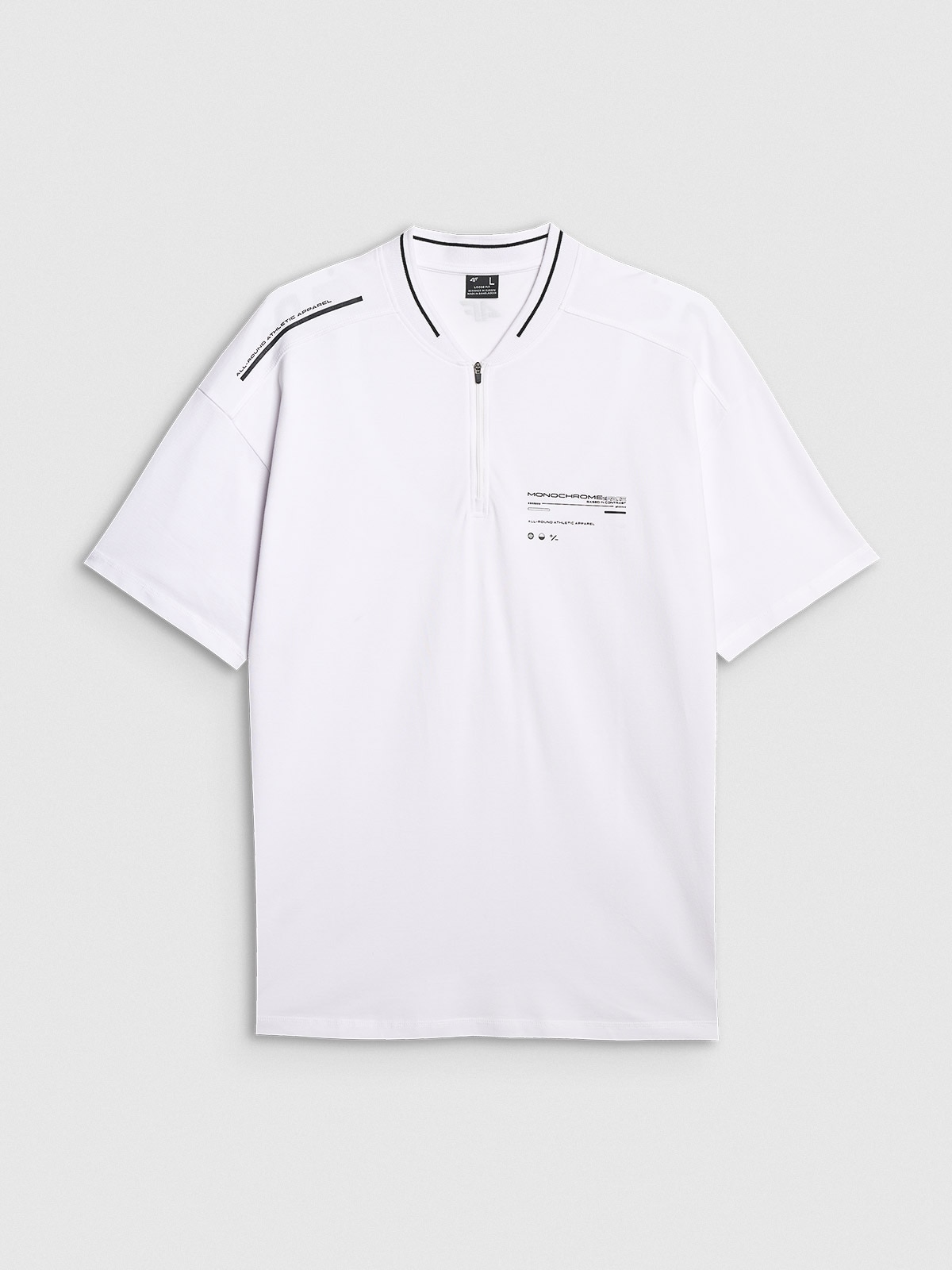 4F Koszulka polo oversize męska - biała