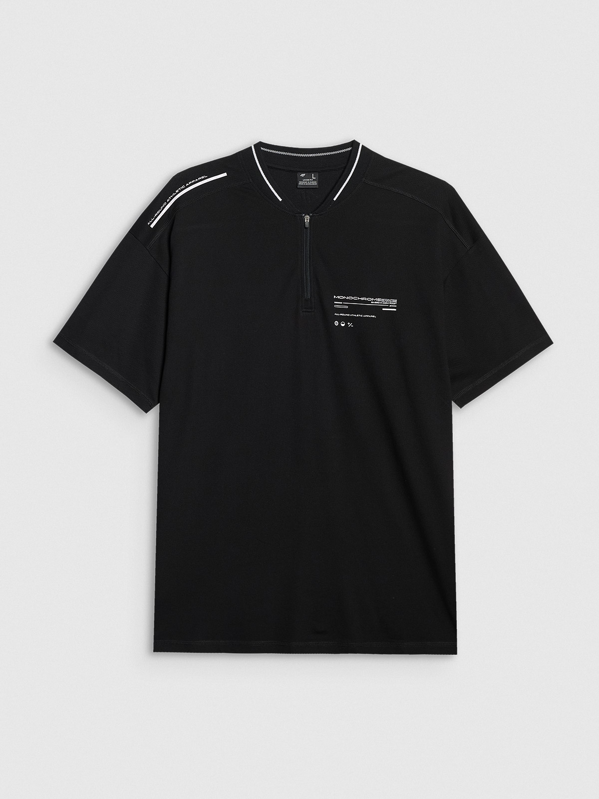 4F Koszulka polo oversize męska - czarna