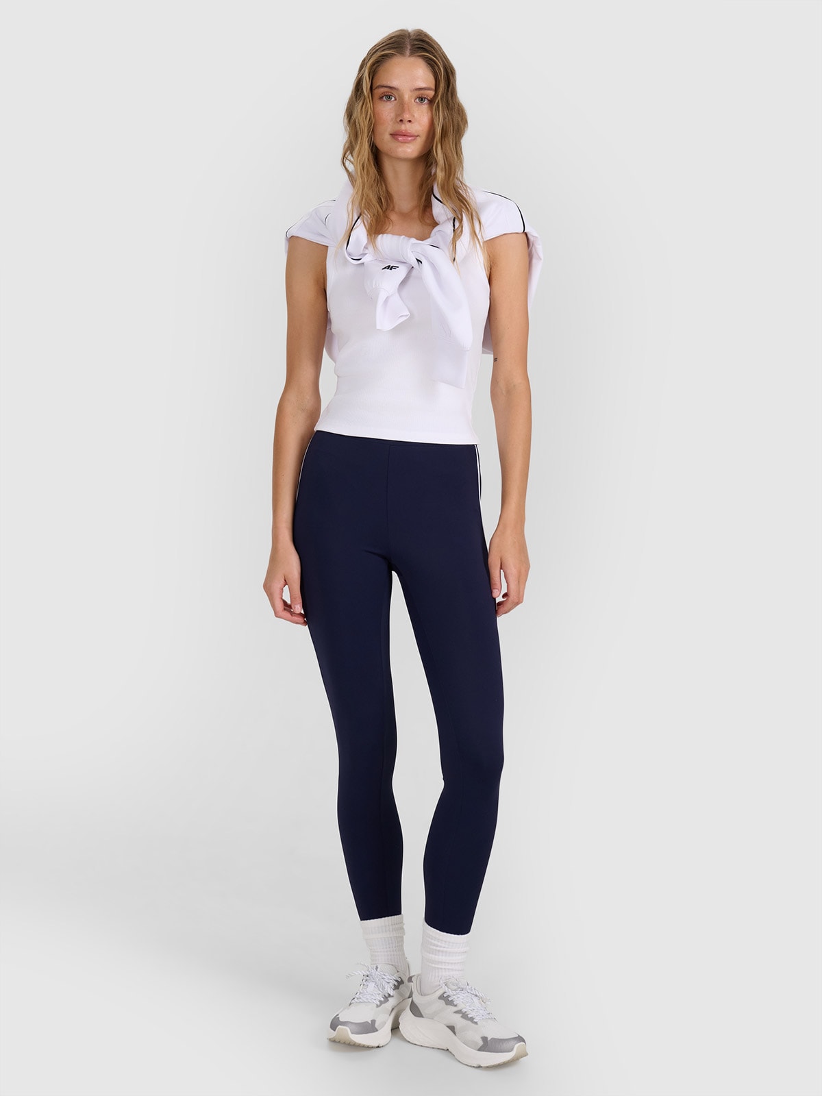 4F Legginsy dzianinowe damskie - granatowe
