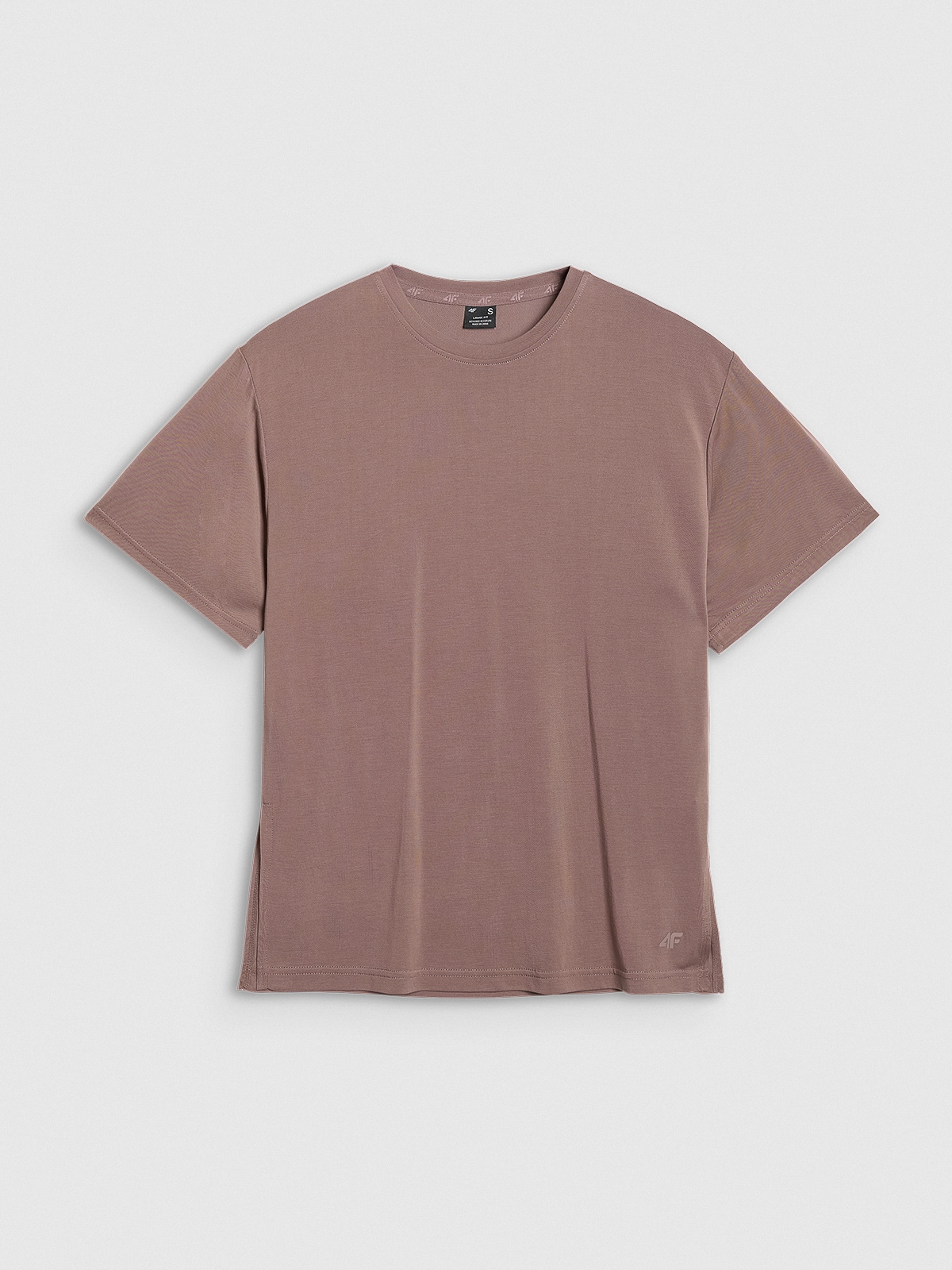 4F T-shirt oversize z modalem damski - brązowy
