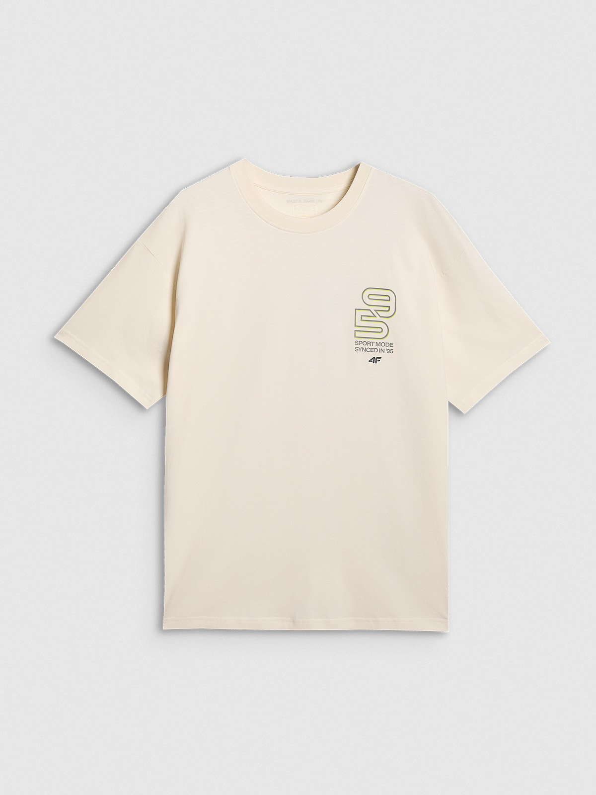 4F T-shirt oversize z nadrukiem męski - biały