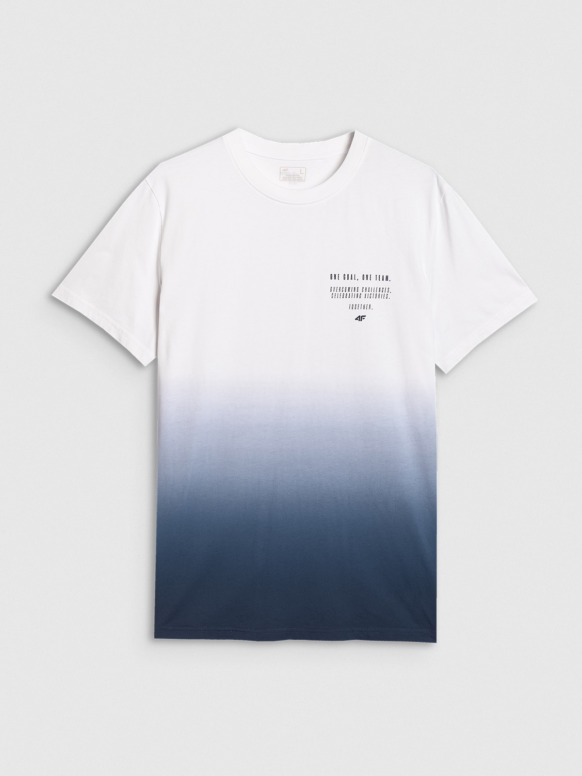 4F T-shirt regular z nadrukiem męski - granatowy