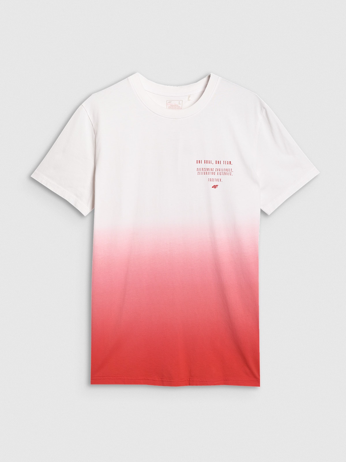 4F T-shirt regular z nadrukiem męski - czerwony