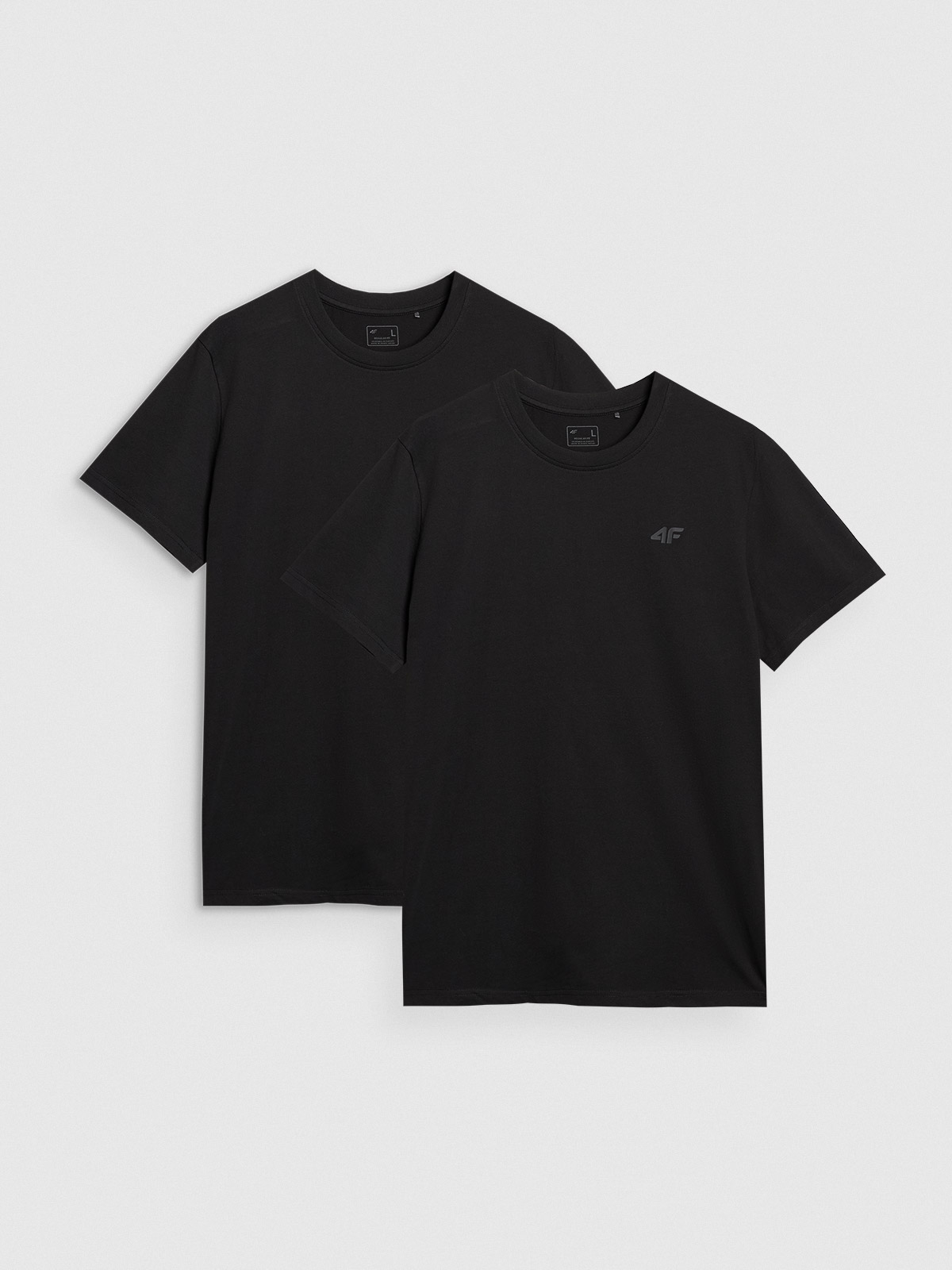 Tricou regular unicolor pentru bărbați (2-pack) - negru