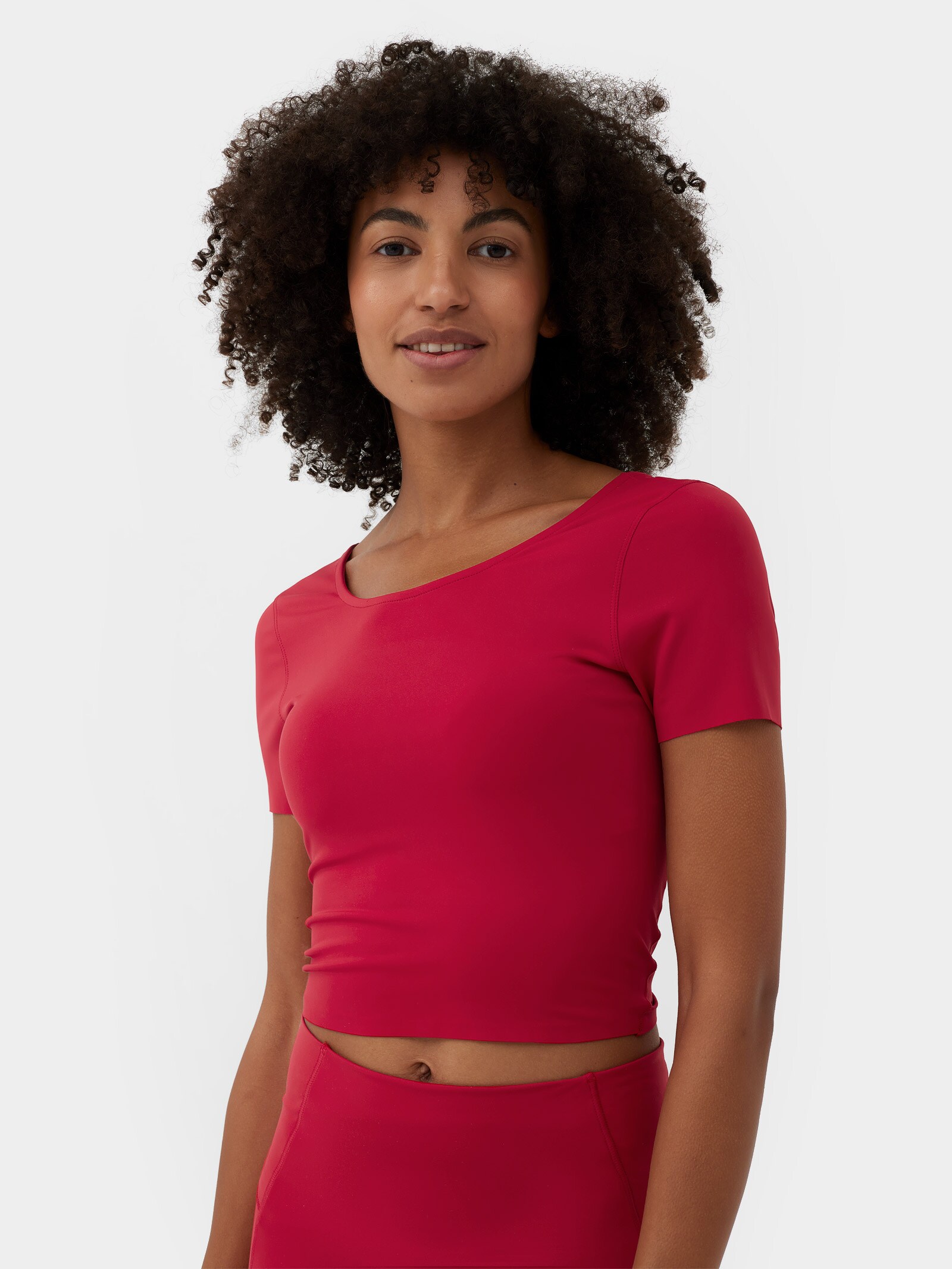 Tricou crop top de yoga cu uscare rapidă pentru femei